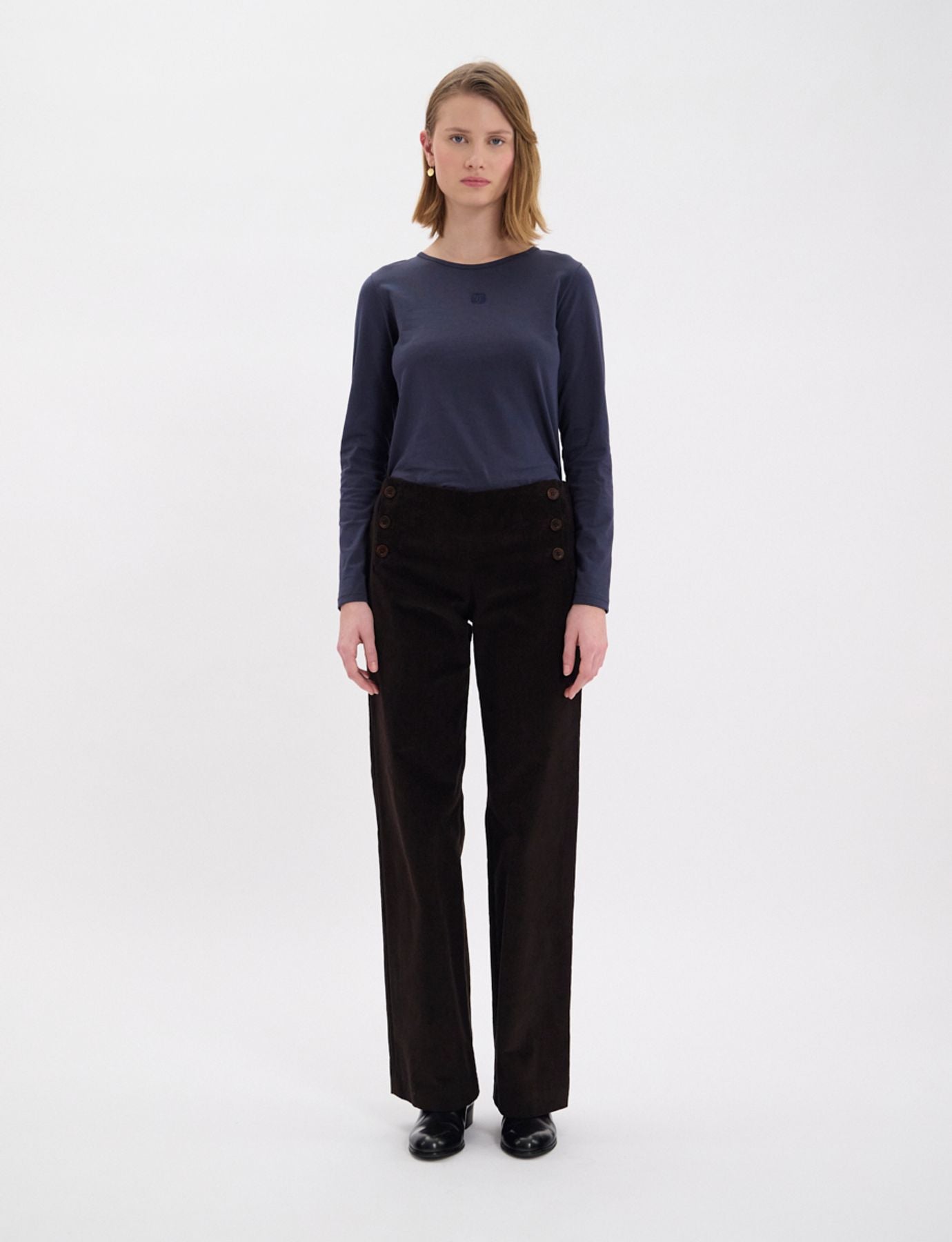 Pantaloni Gabriel in velluto millerighe marrone