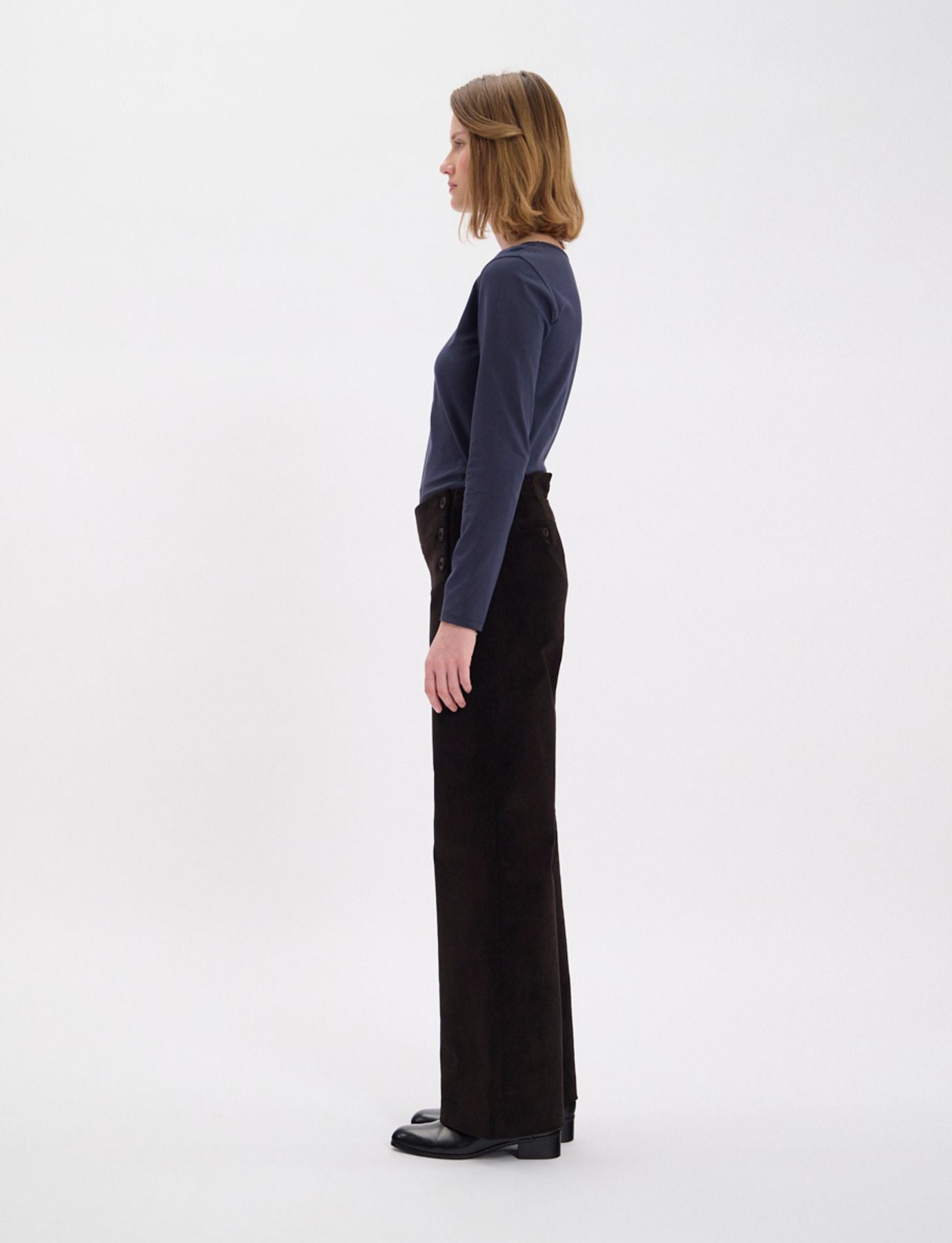 Pantaloni Gabriel in velluto millerighe marrone