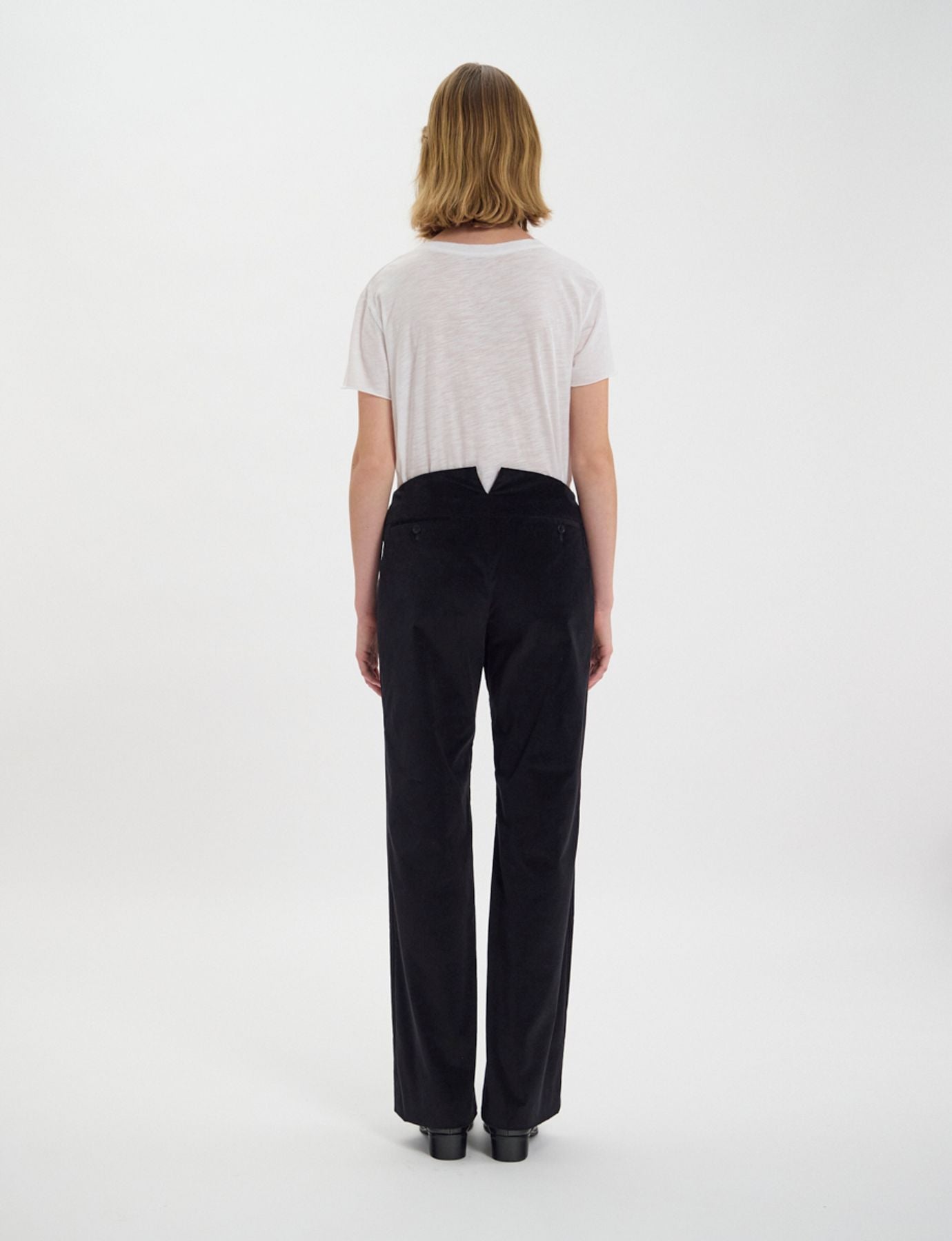 Pantaloni Gabriel in velluto nero liscio