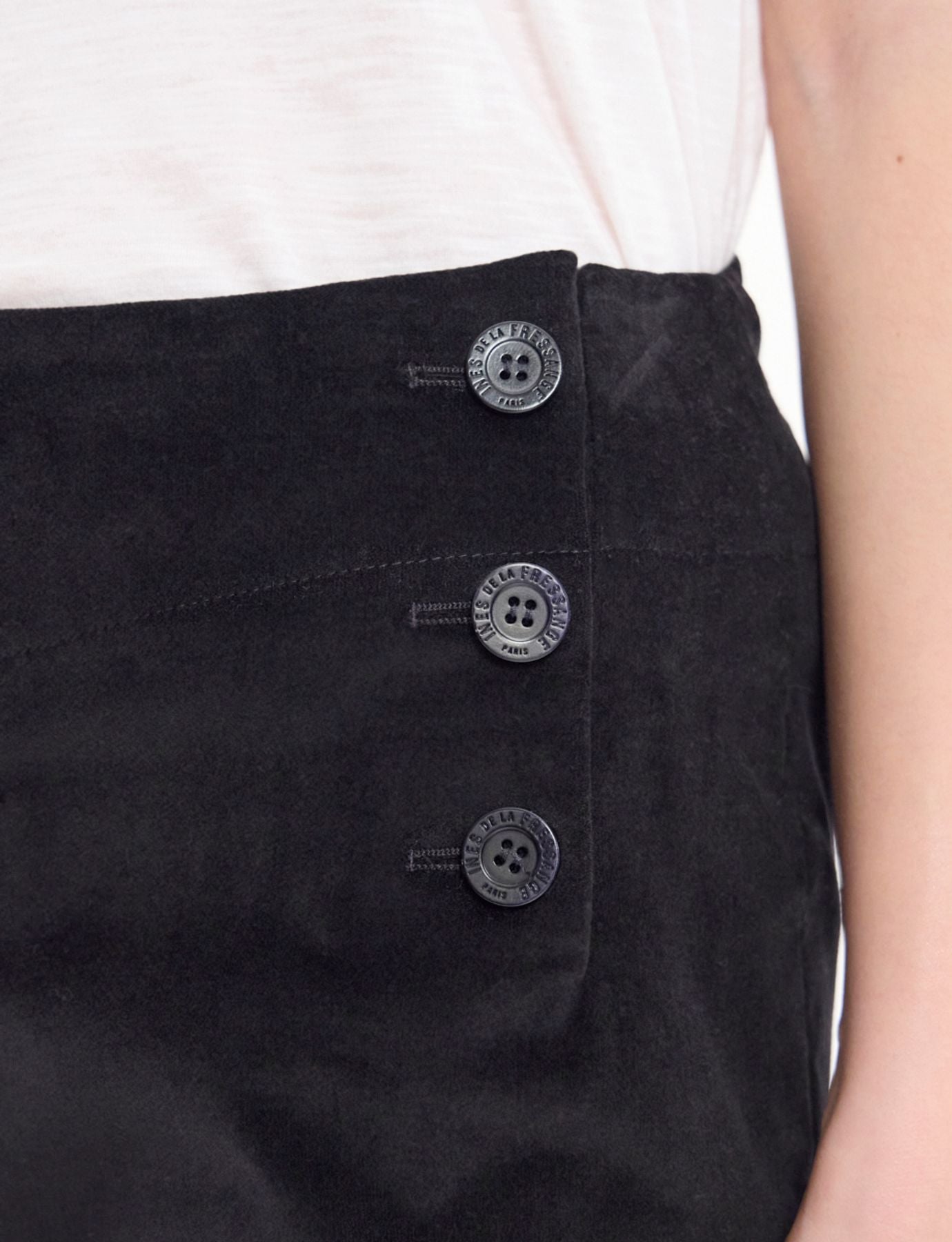 Pantaloni Gabriel in velluto nero liscio