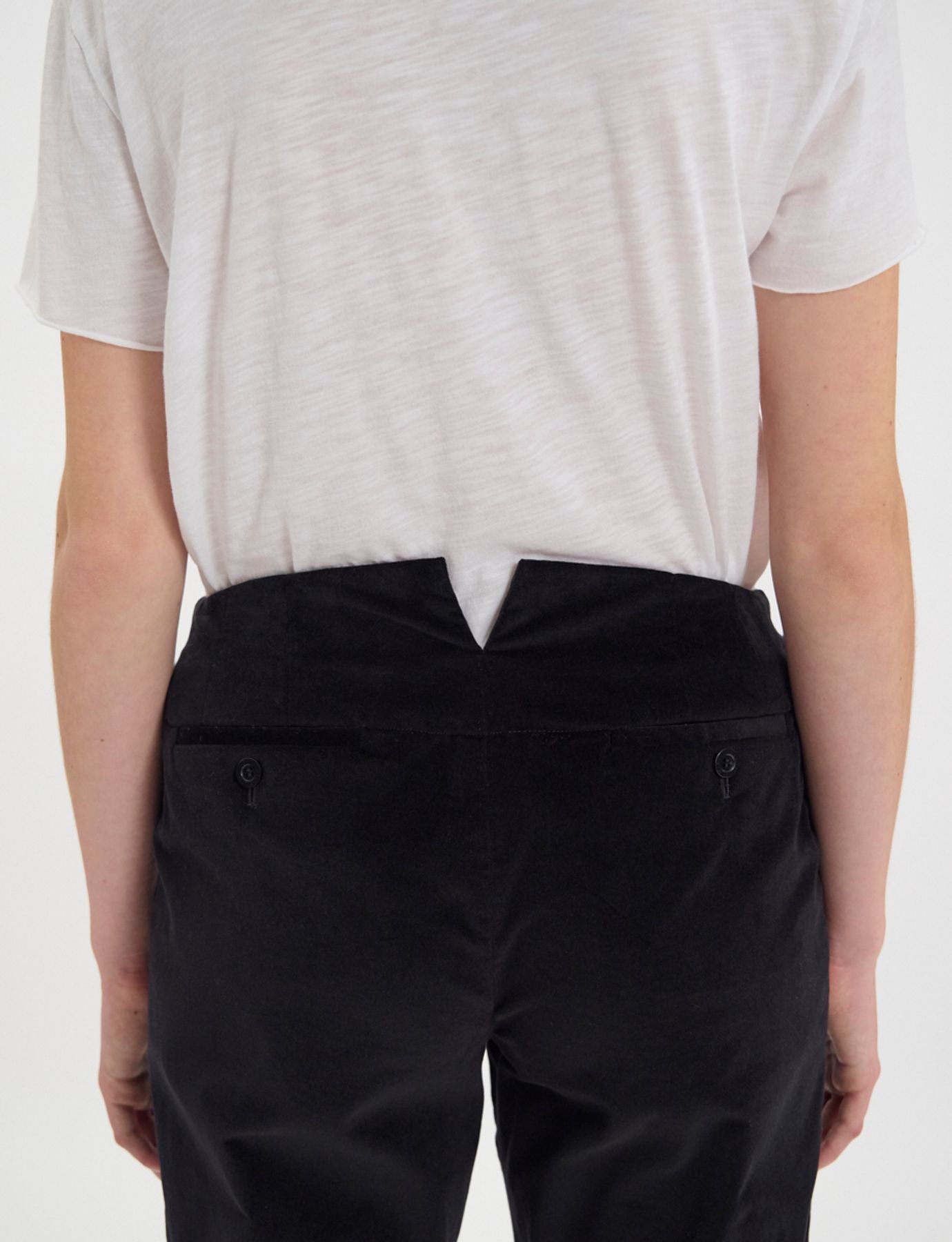 Pantaloni Gabriel in velluto nero liscio