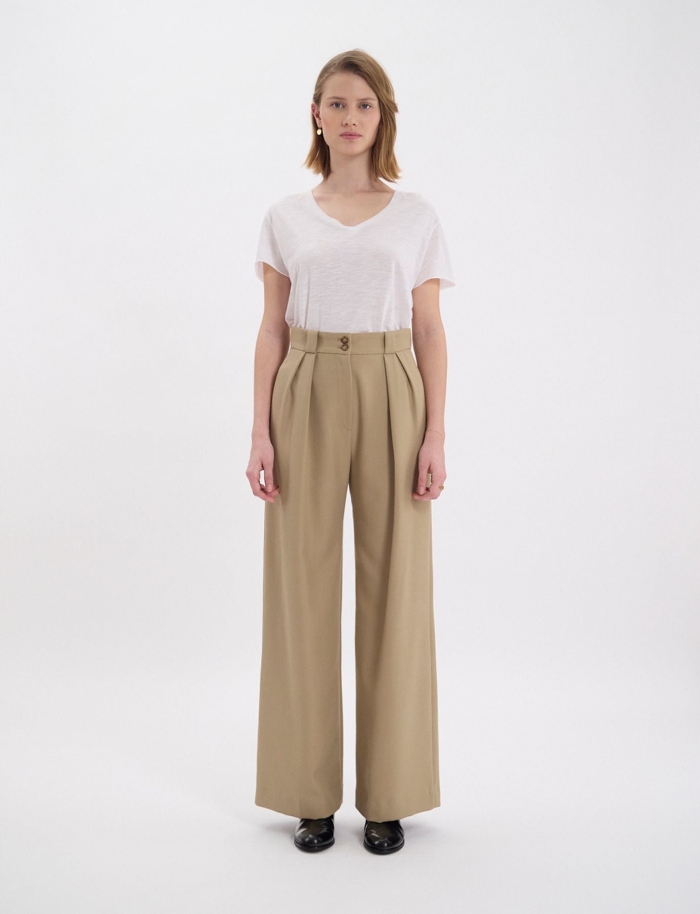 Pantaloni beige Marlène