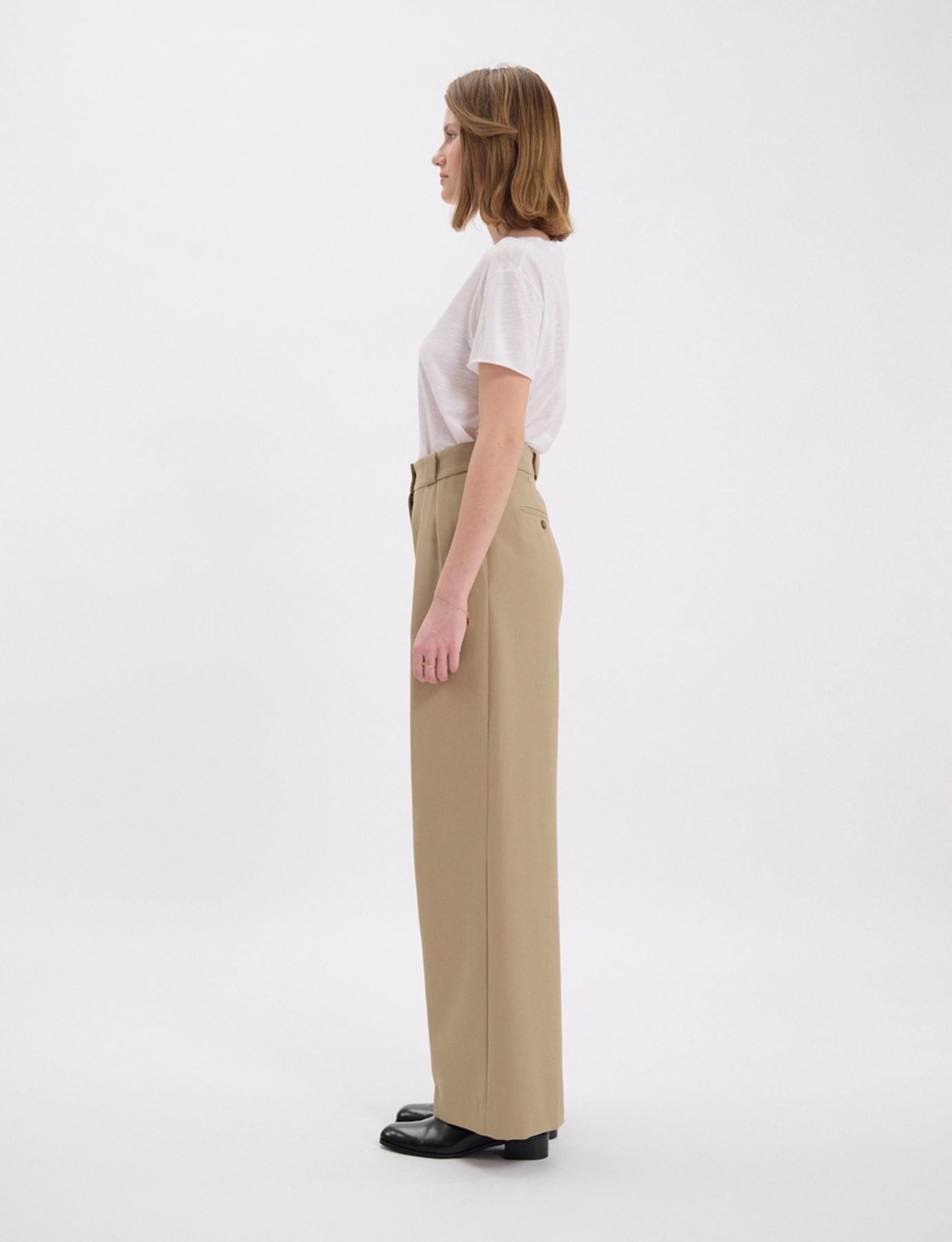 Pantaloni beige Marlène
