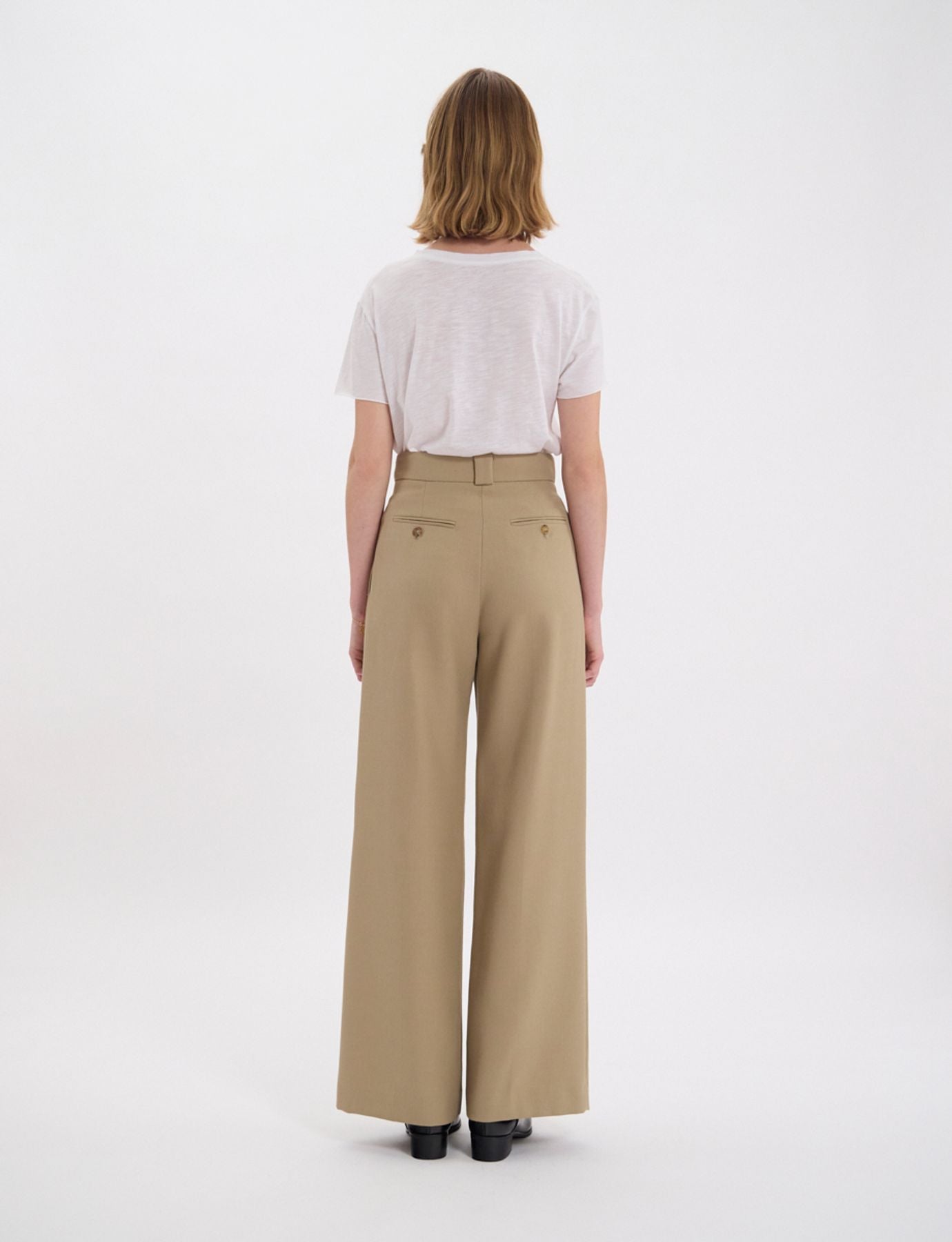 Pantaloni beige Marlène