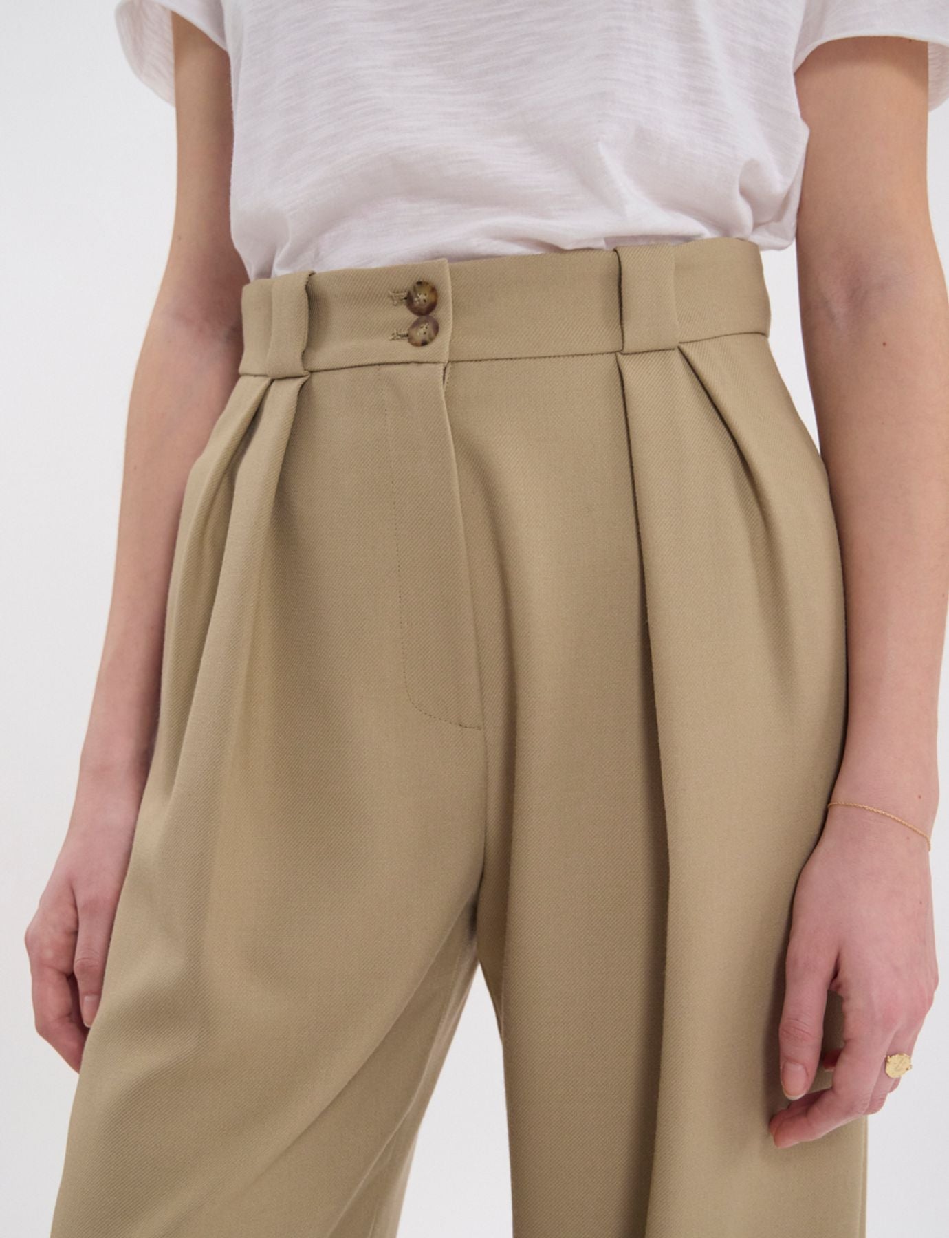 Pantaloni beige Marlène
