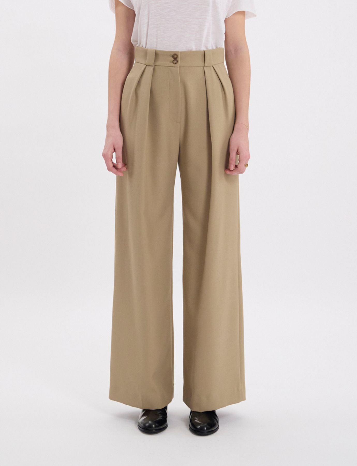 Pantaloni beige Marlène