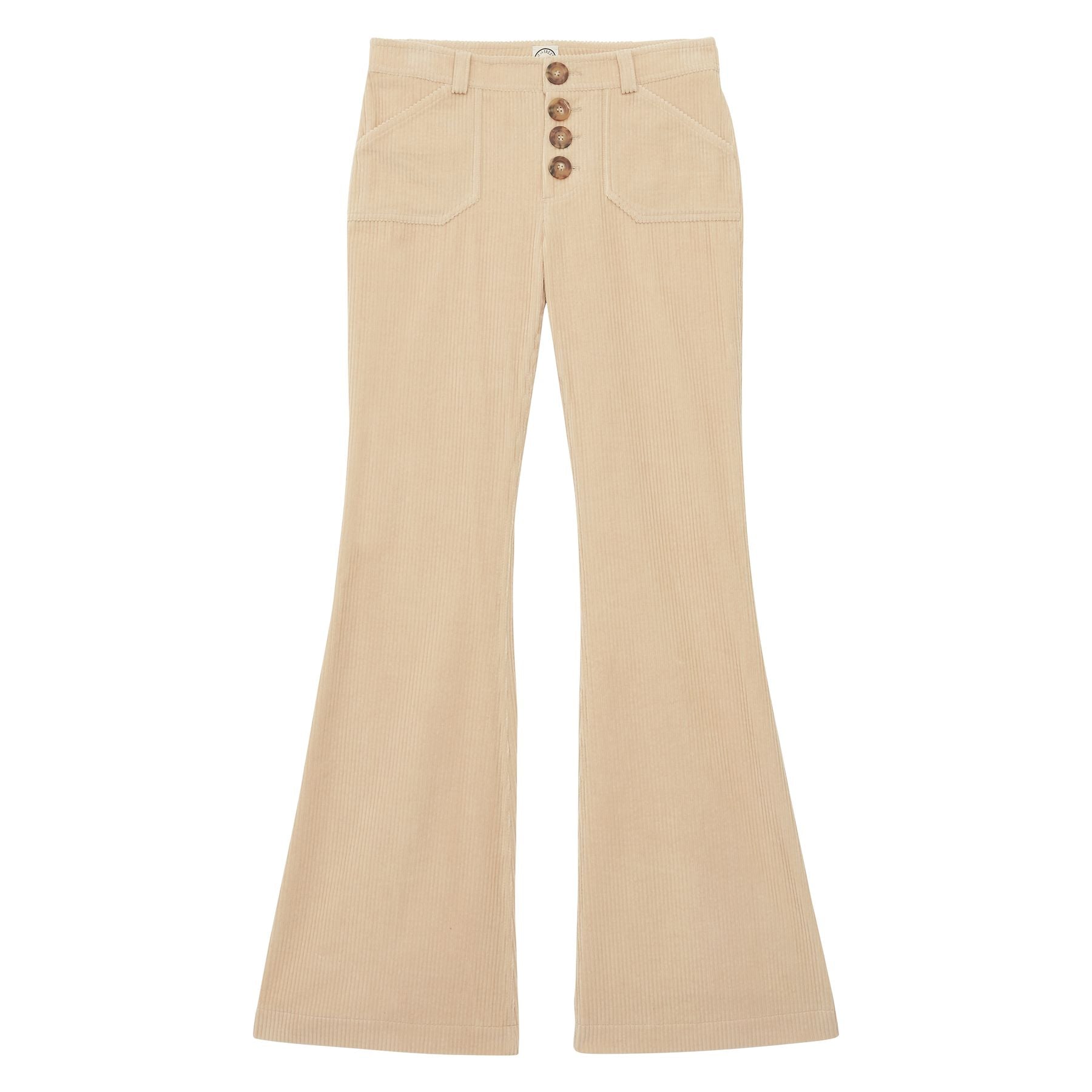 Pantaloni Charlotte in velluto a coste color crema