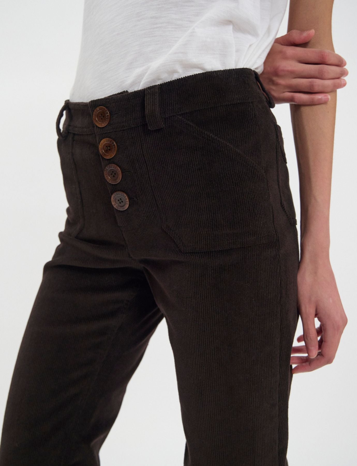 Pantaloni Charlotte in velluto millerighe marrone