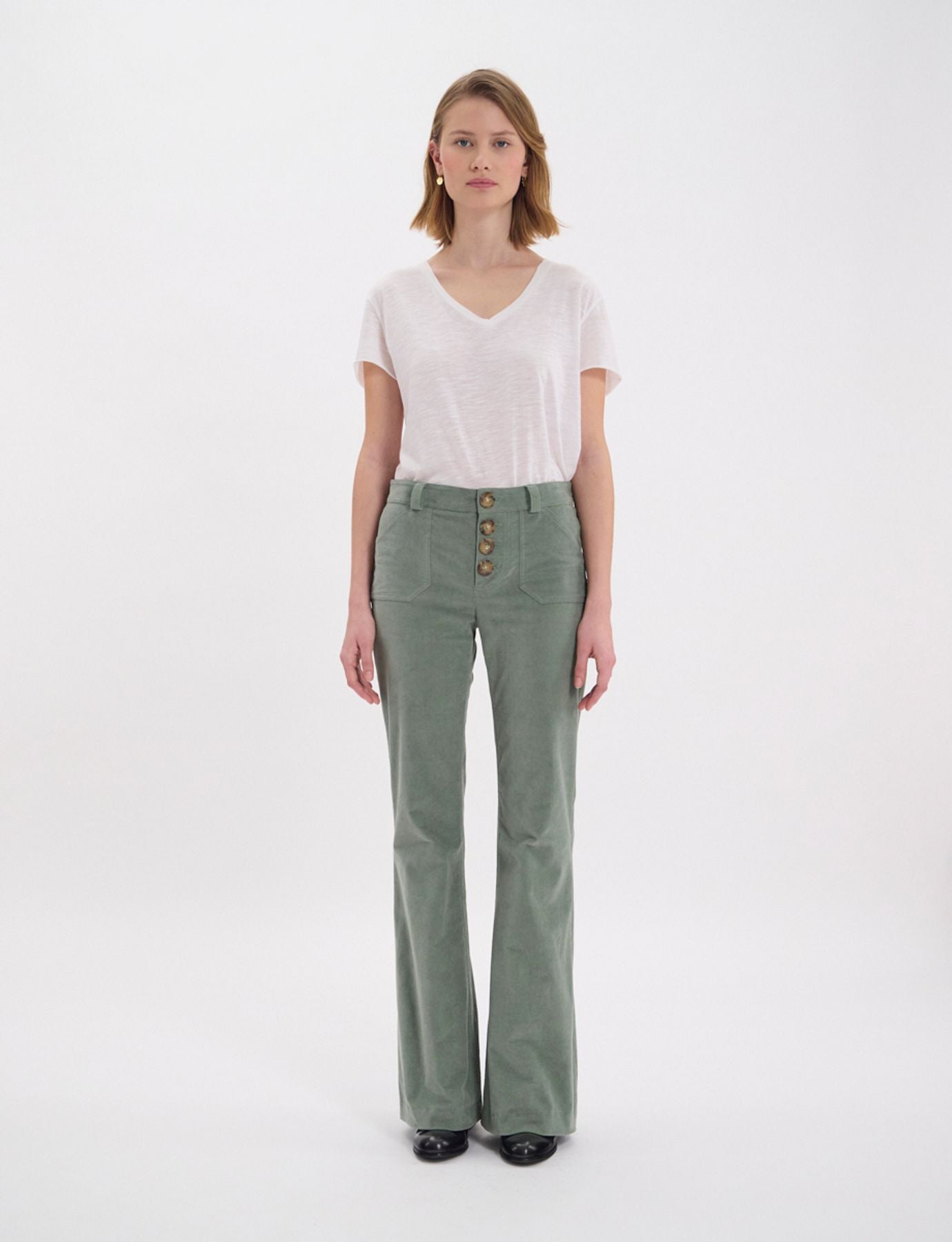 Pantaloni Charlotte verde mandorla