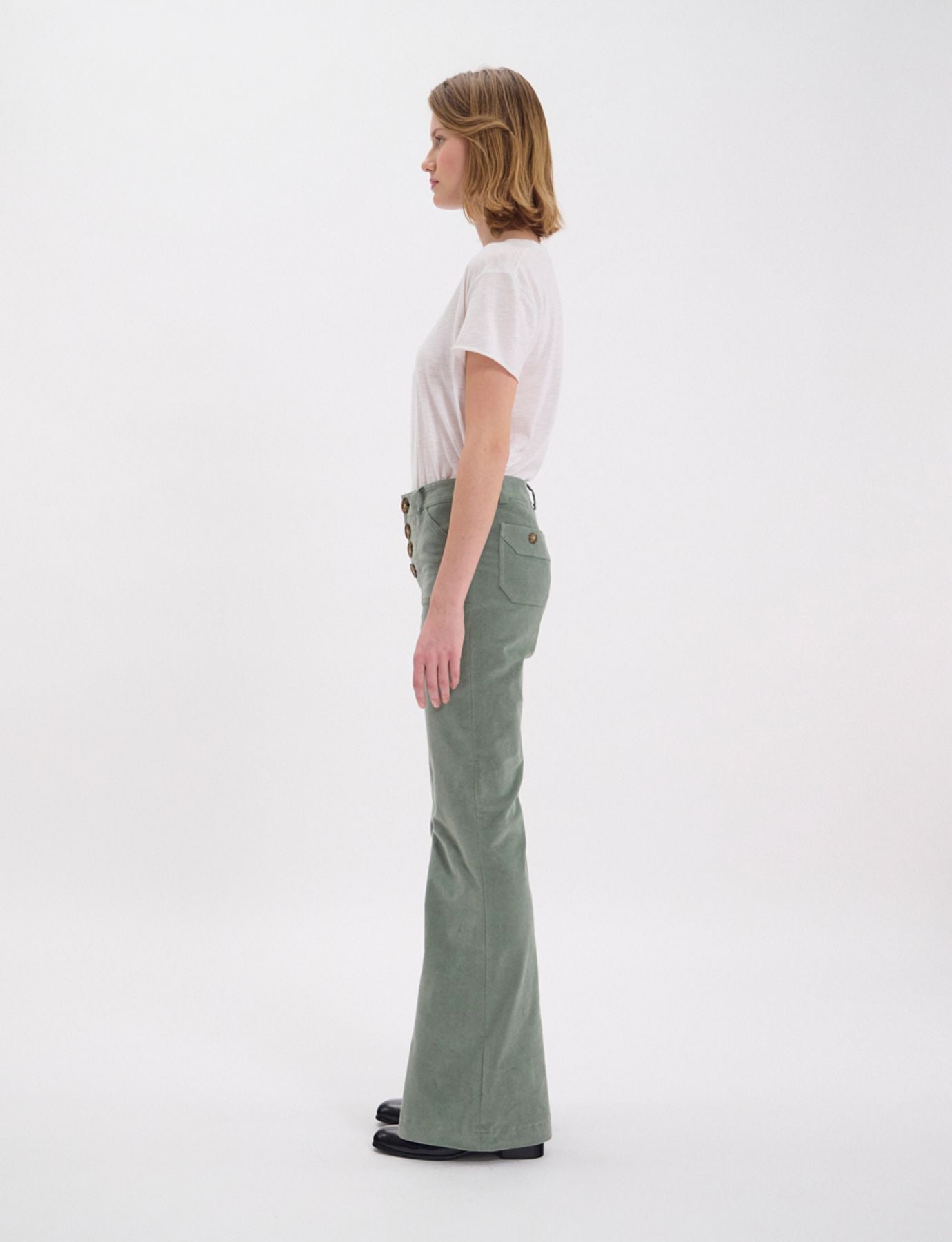 Pantaloni Charlotte verde mandorla