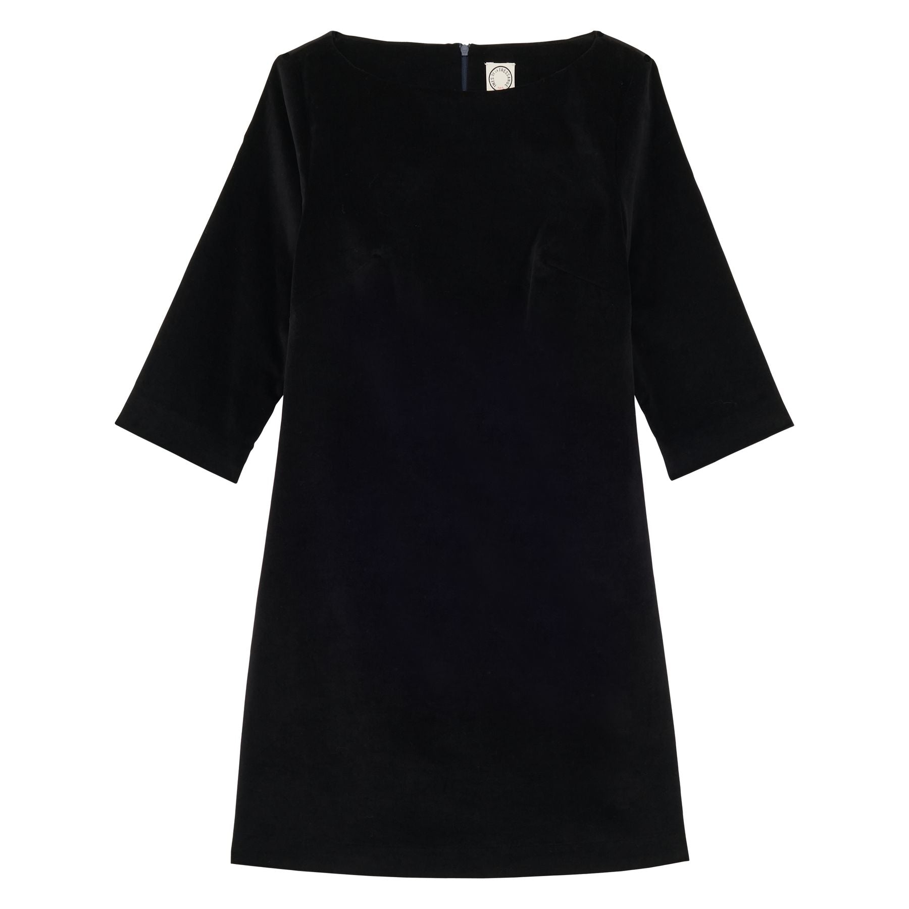Vestido Megan di terciopelo nero liso