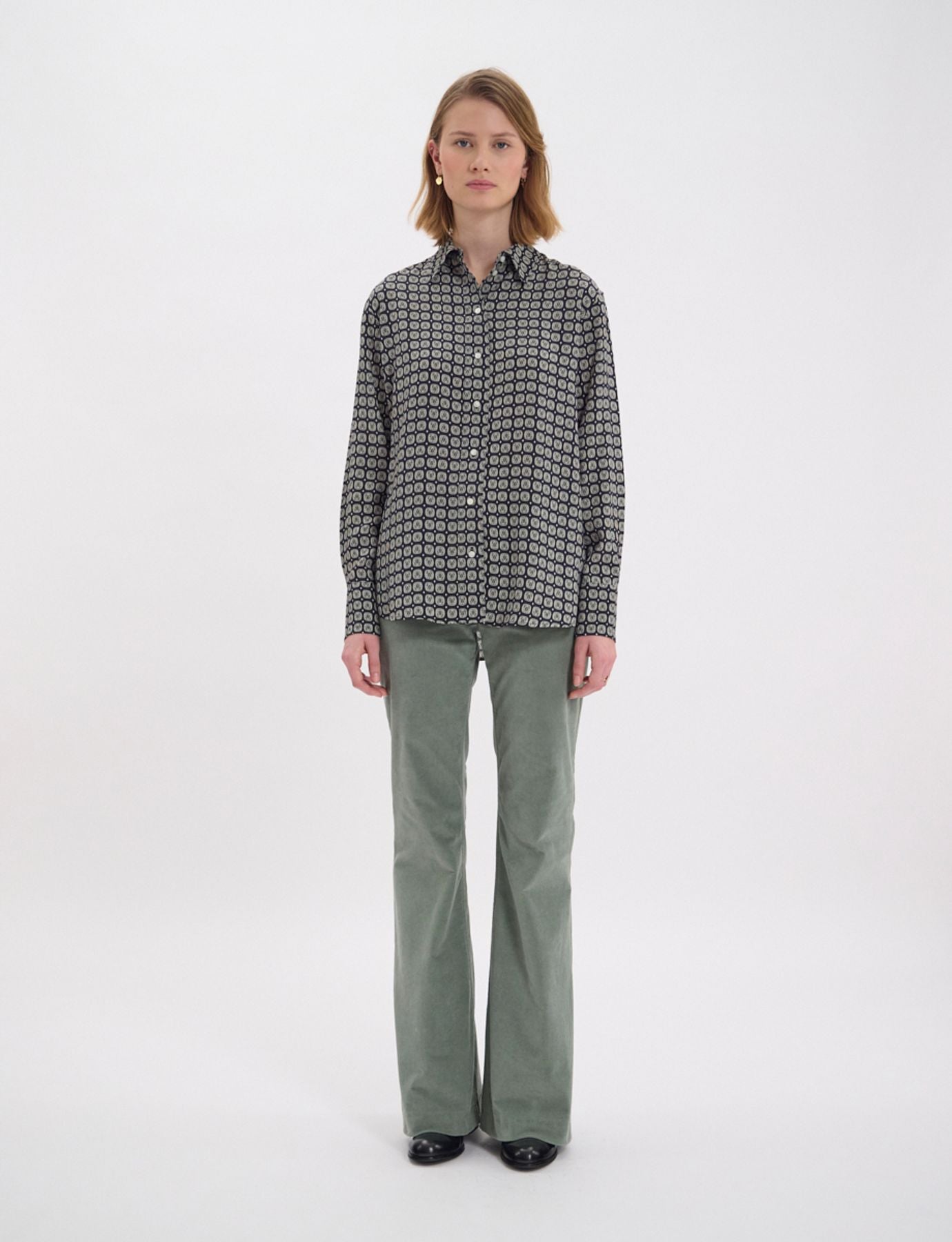 Camicia con motivo a foglie di quercia Maureen