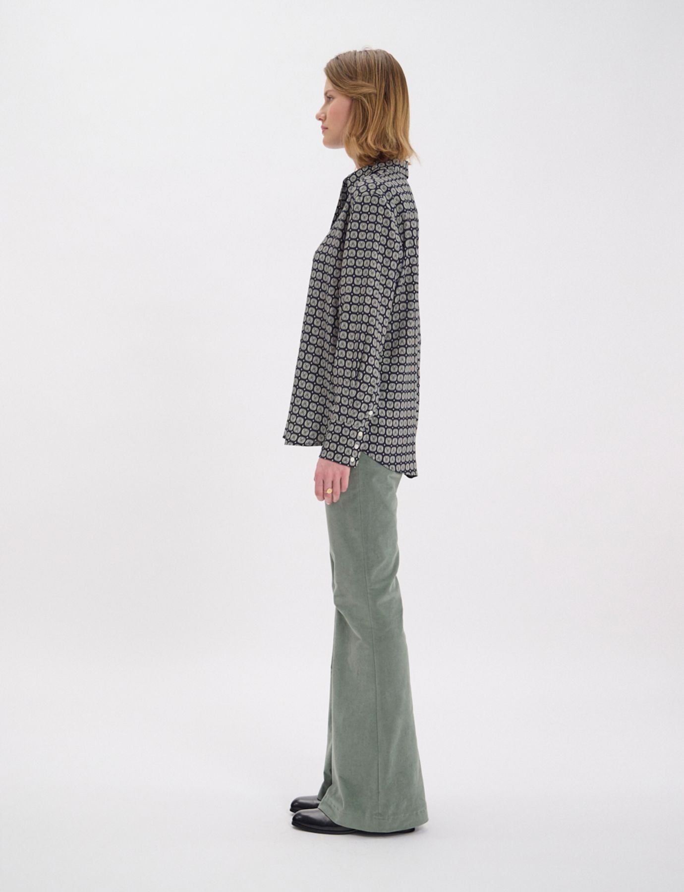 Camicia con motivo a foglie di quercia Maureen