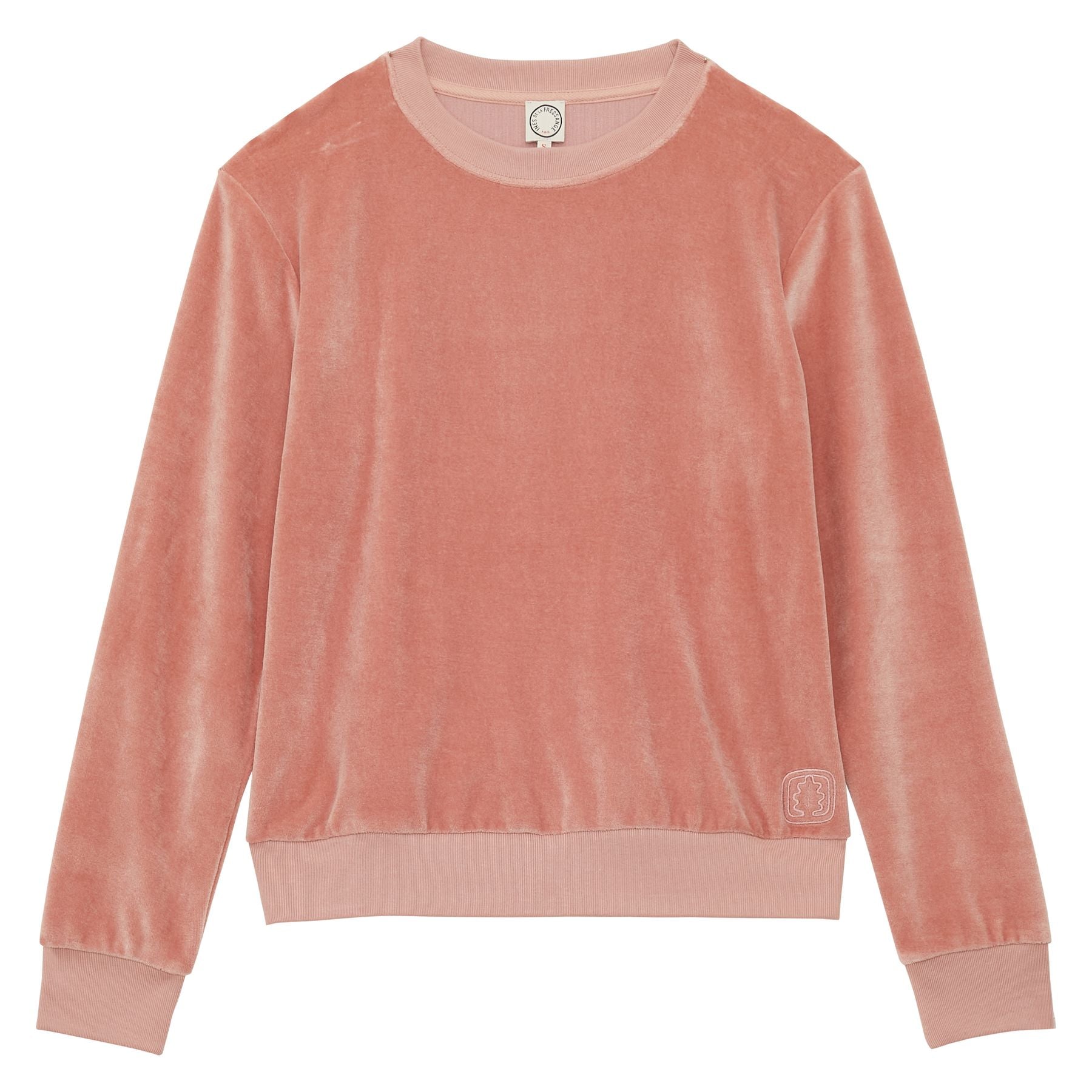 Maglione Mathilde in velluto liscio rosa cipria