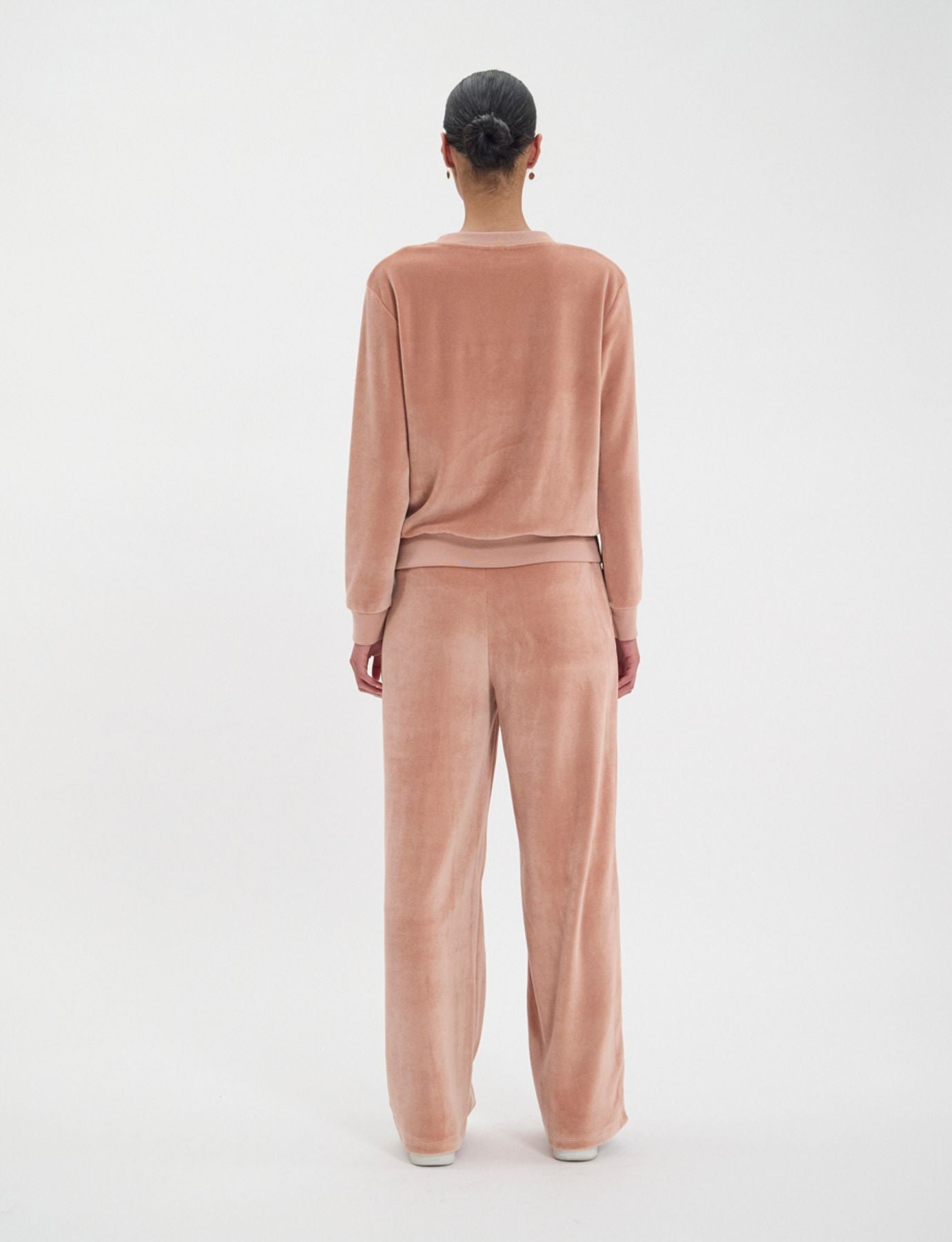Maglione Mathilde in velluto liscio rosa cipria