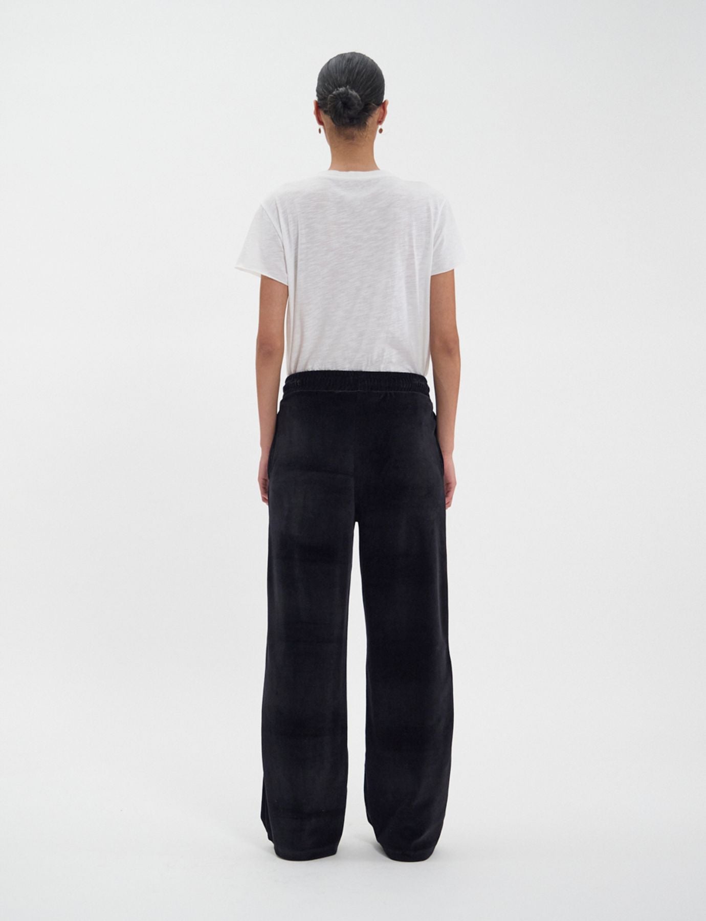 Pantaloni da jogging Britney in velluto nero liscio