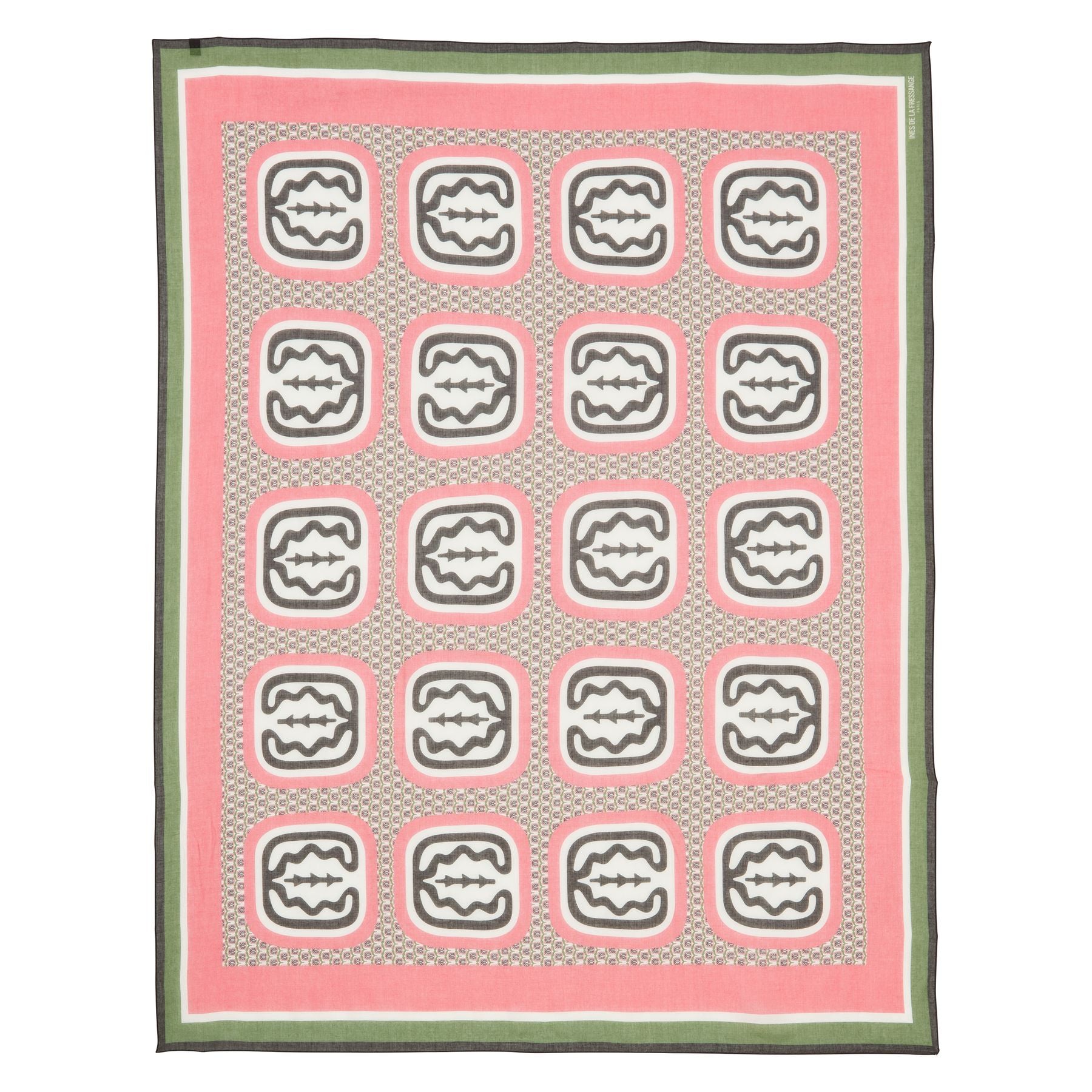 Pareo Flore en soie mélangée rose à motif feuille de chêne