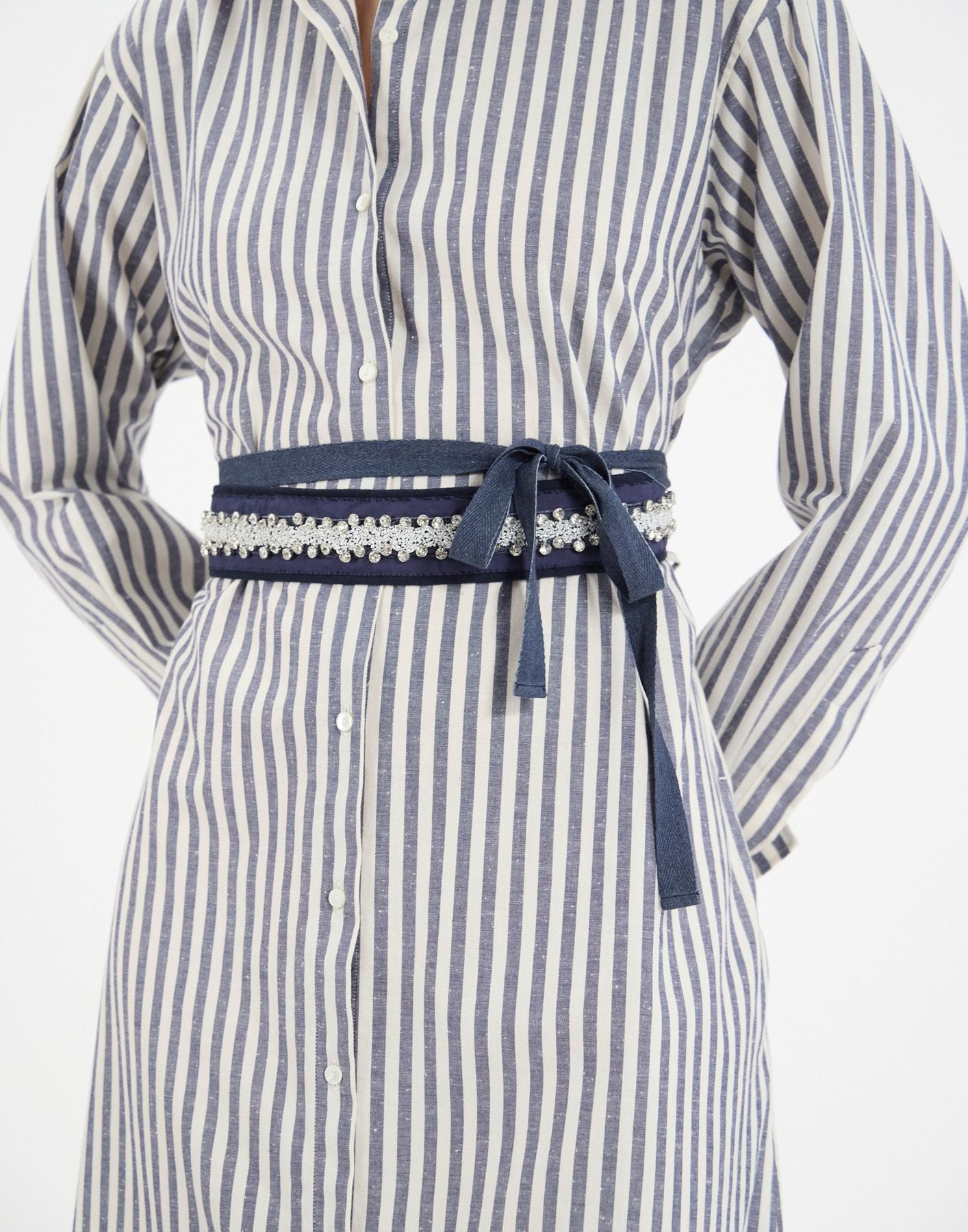 Nelly belt in navy organic cotton