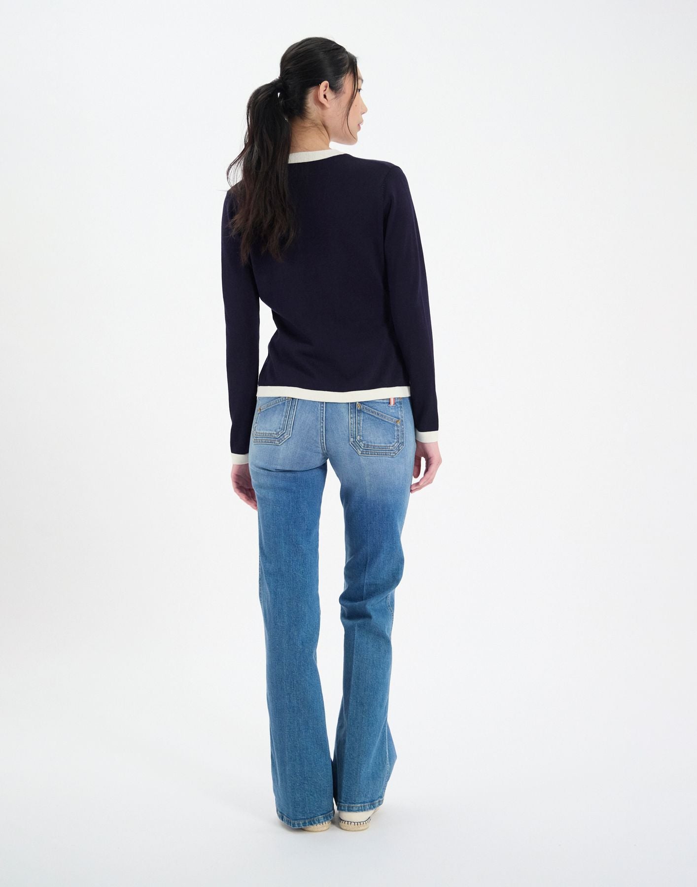 Rebeca Corentin de seda y algodón azul marino