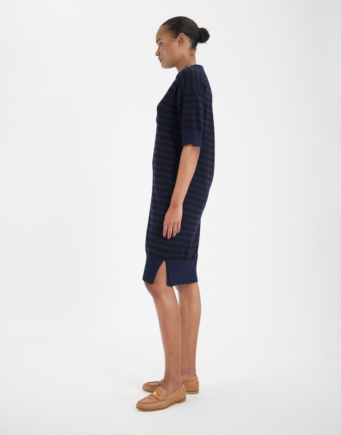 Océane navy cotton striped dress