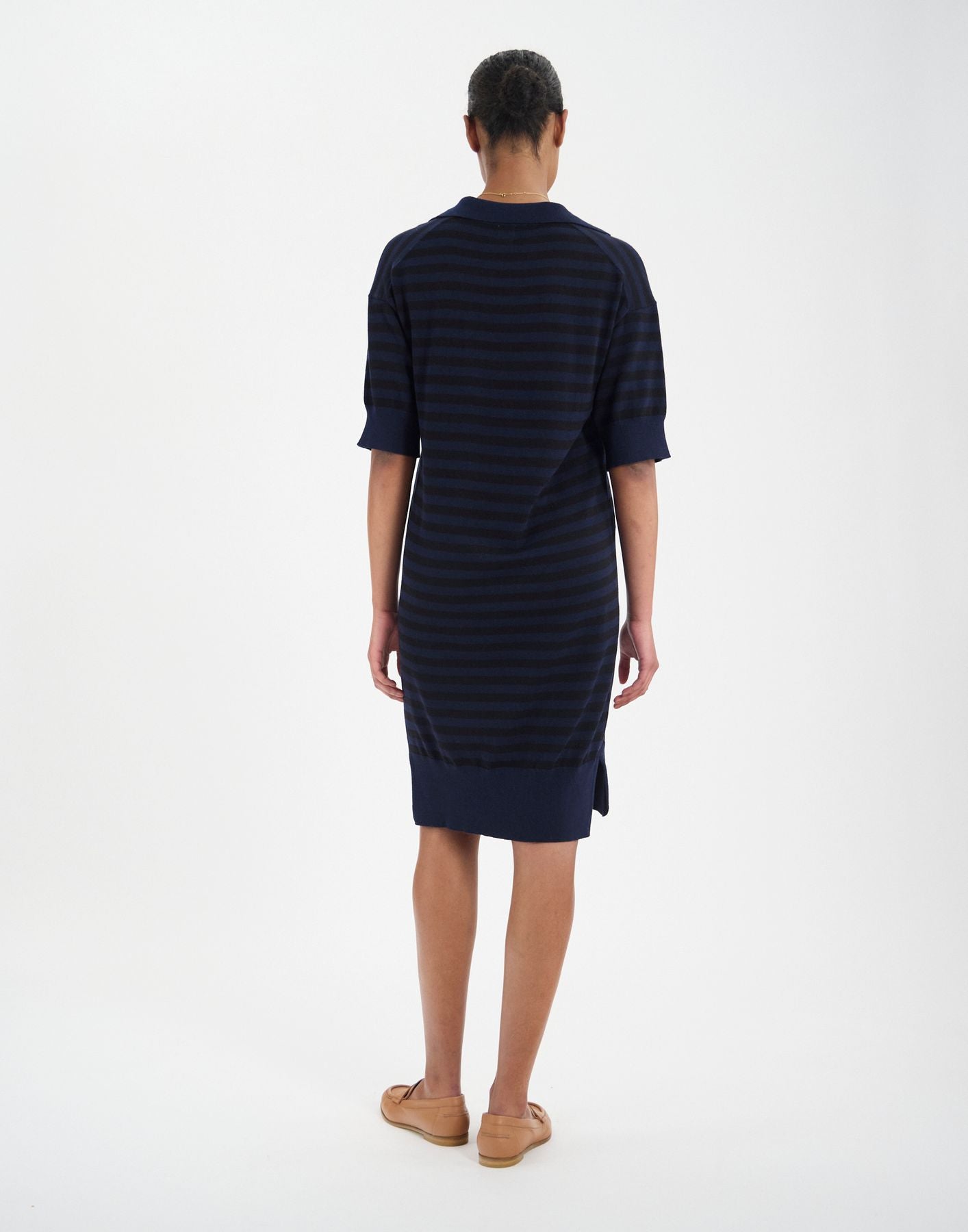 Océane navy cotton striped dress