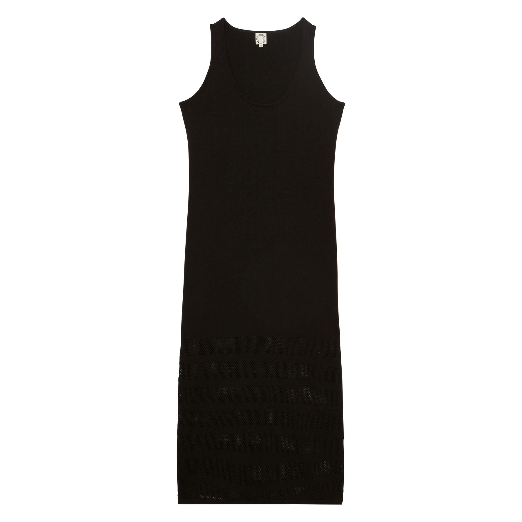 Vestido Casilda de lino negro con rayas