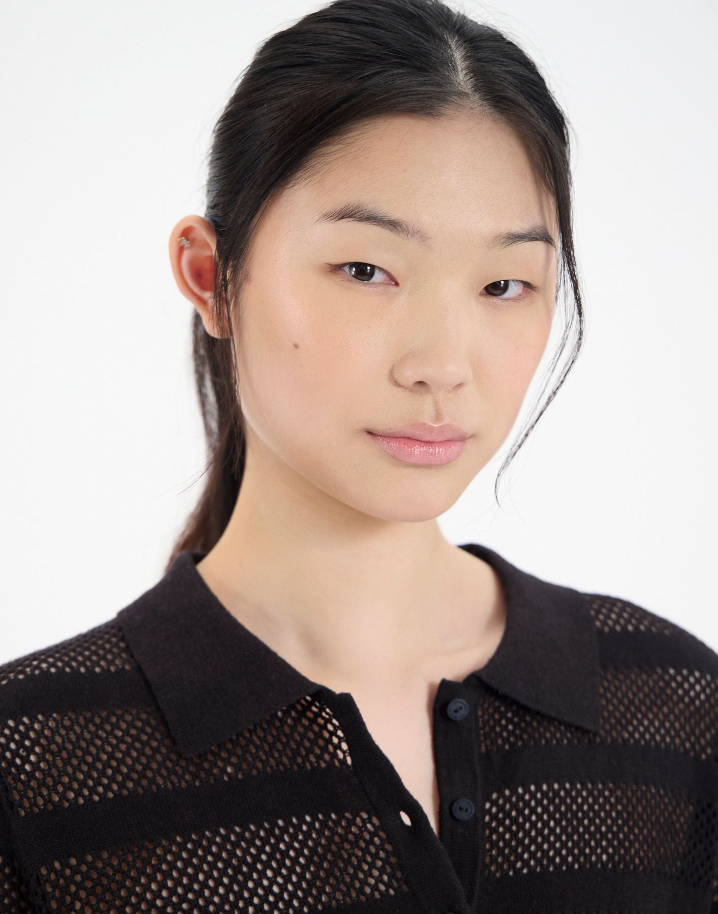 Simon top in black linen