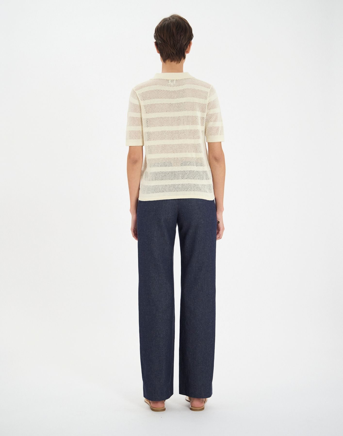 Simon top in ecru linen
