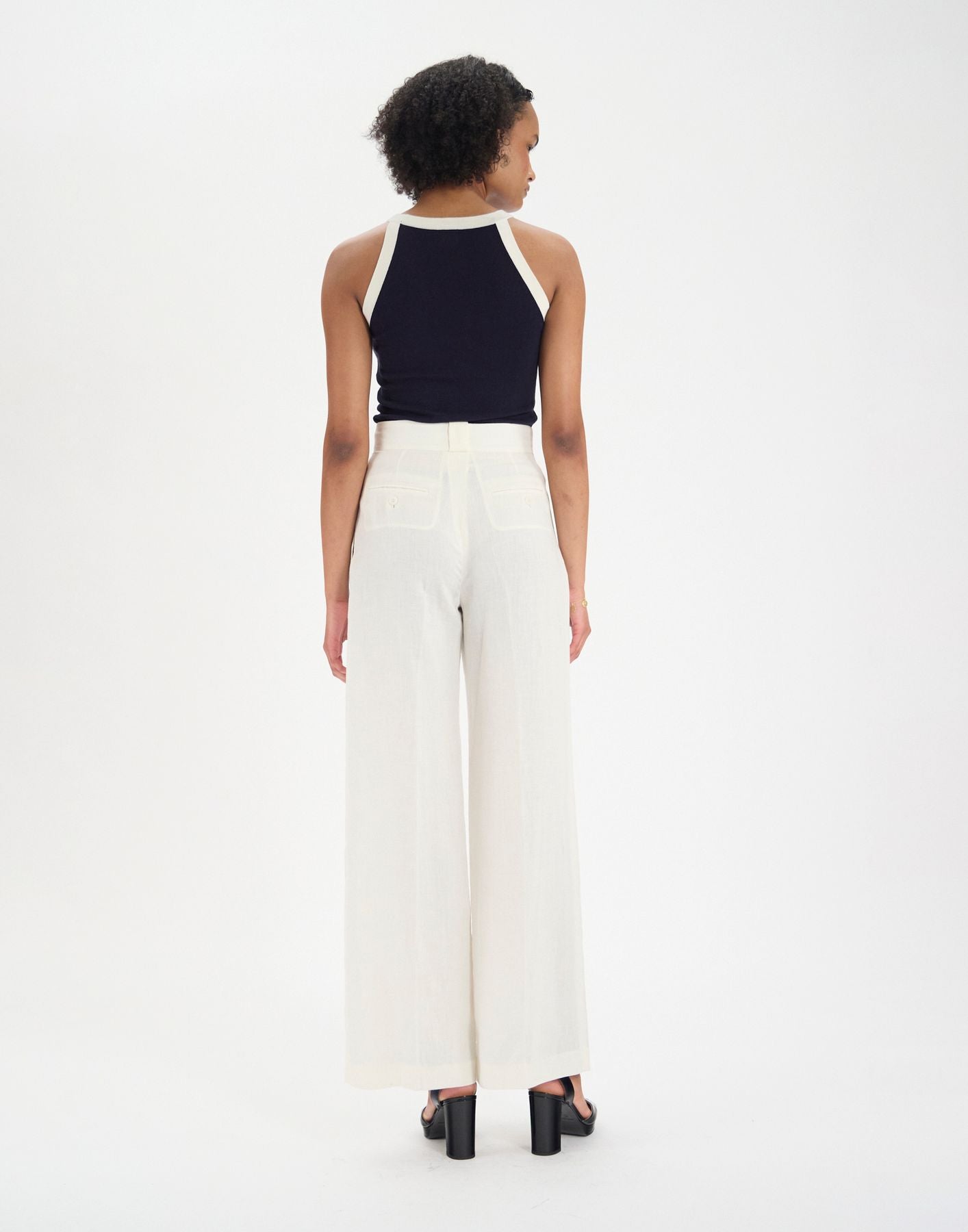 Pantalon Marlène en lin blanc