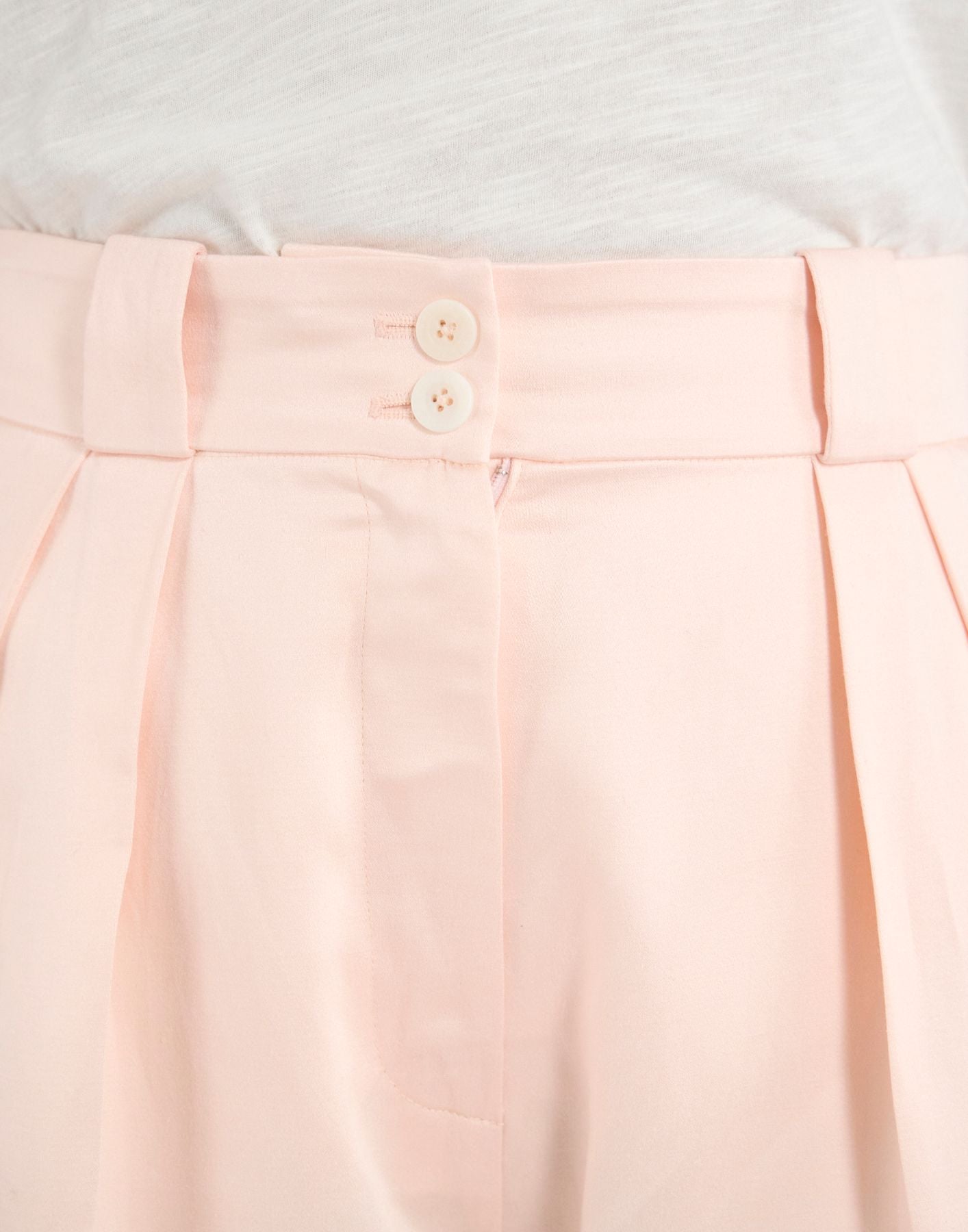 Pantalon Marlène en lin mélangé rose pâle