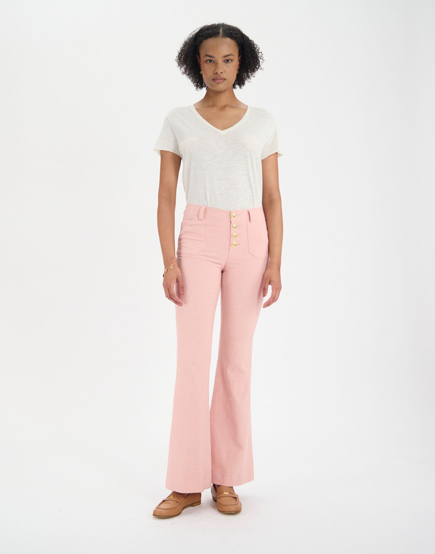 Charlotte pink cotton trousers