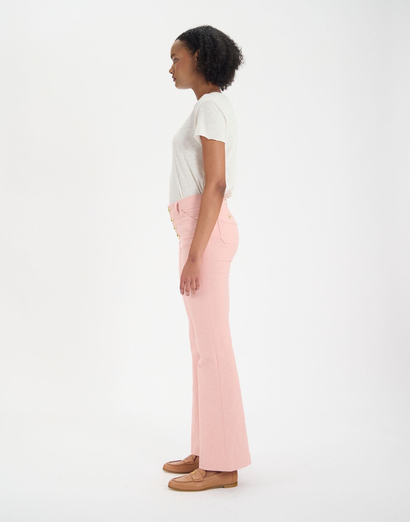 Charlotte Hose aus rosa Baumwolle