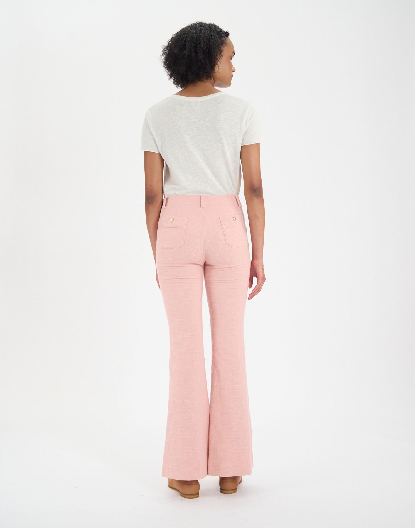 Charlotte Hose aus rosa Baumwolle
