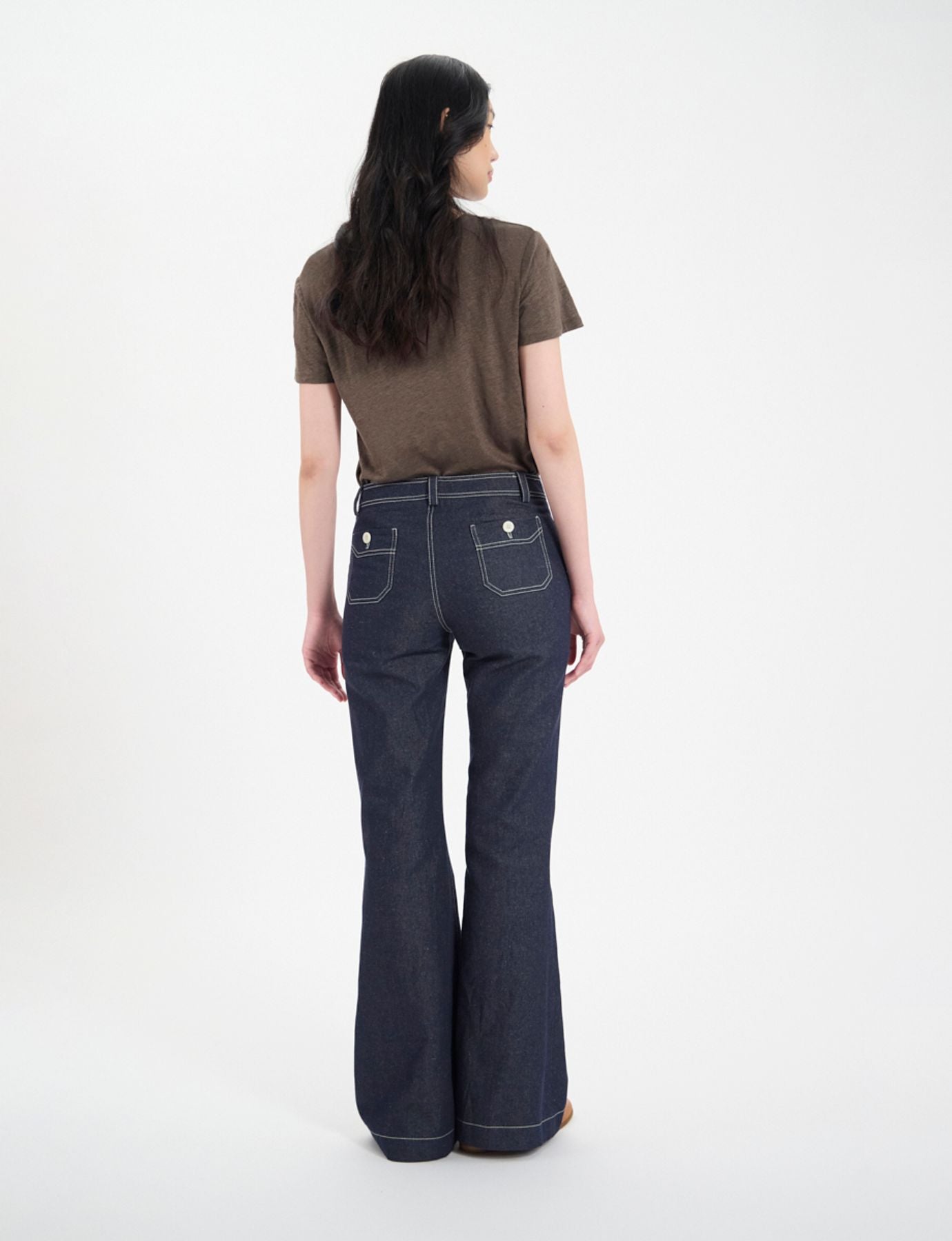 Pantalon Charlotte en coton marine