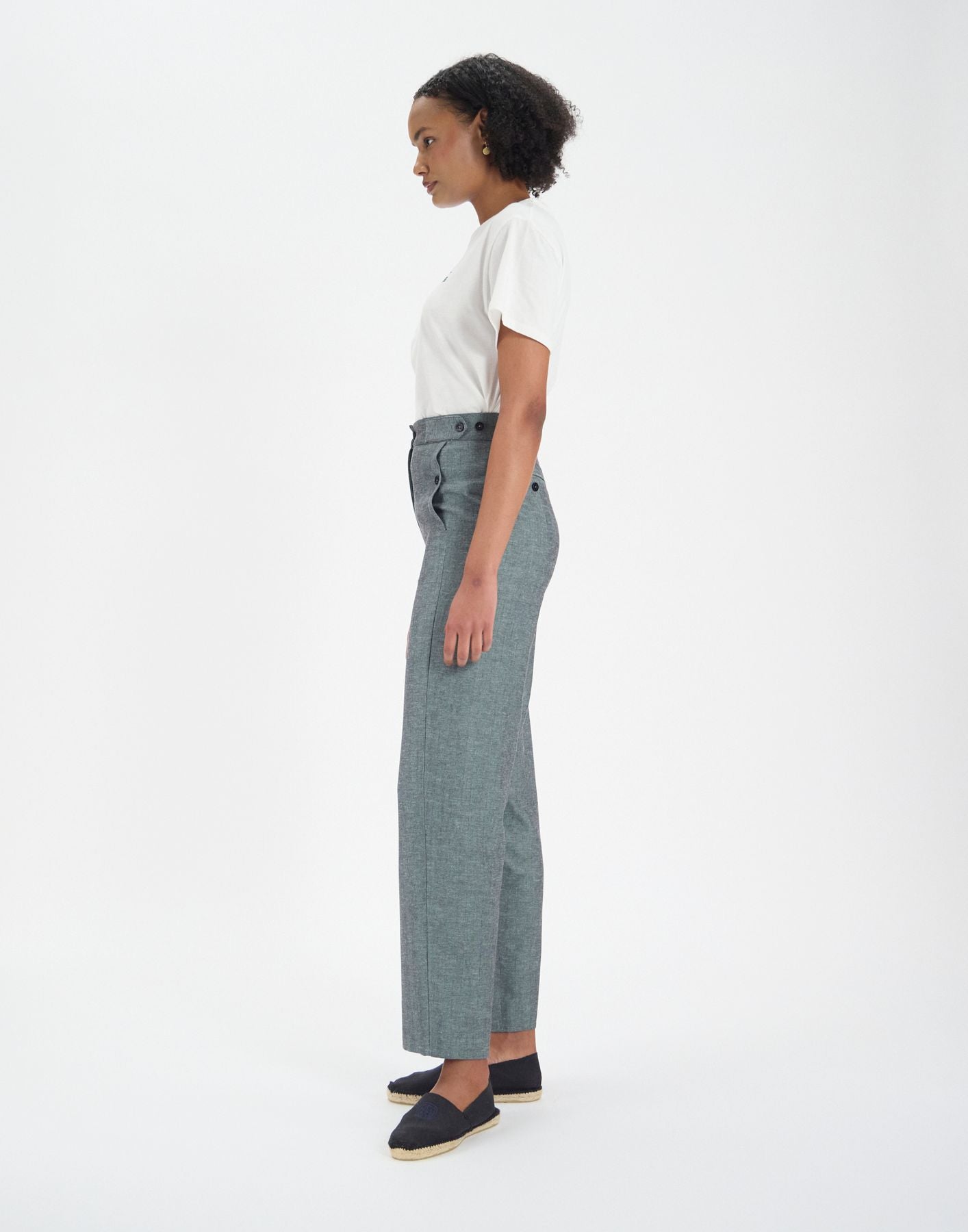 Pantalon à pinces Piotr lin mélangé gris