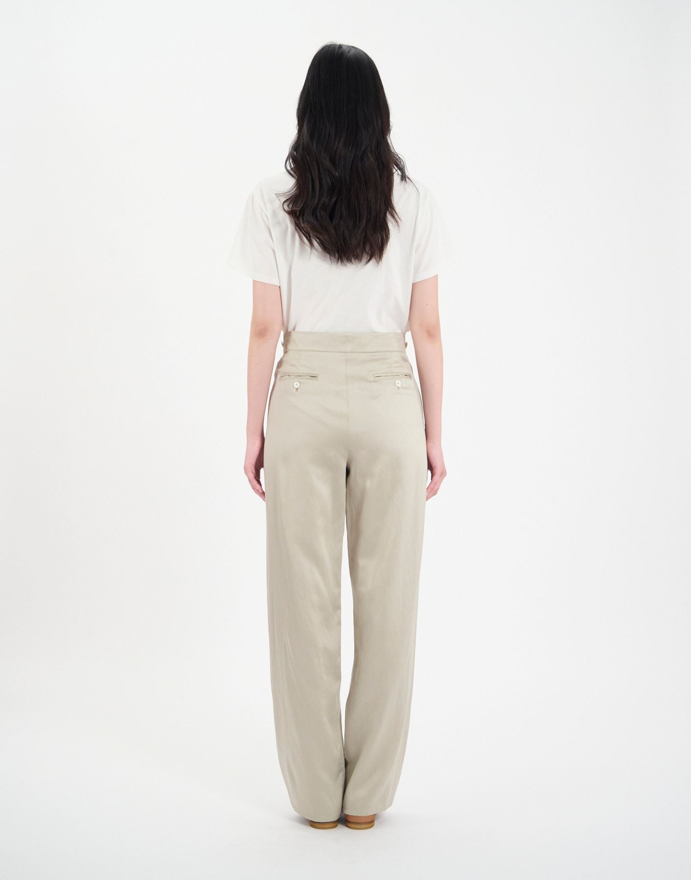 Pantalon à pinces Piotr en lin mélangé doré