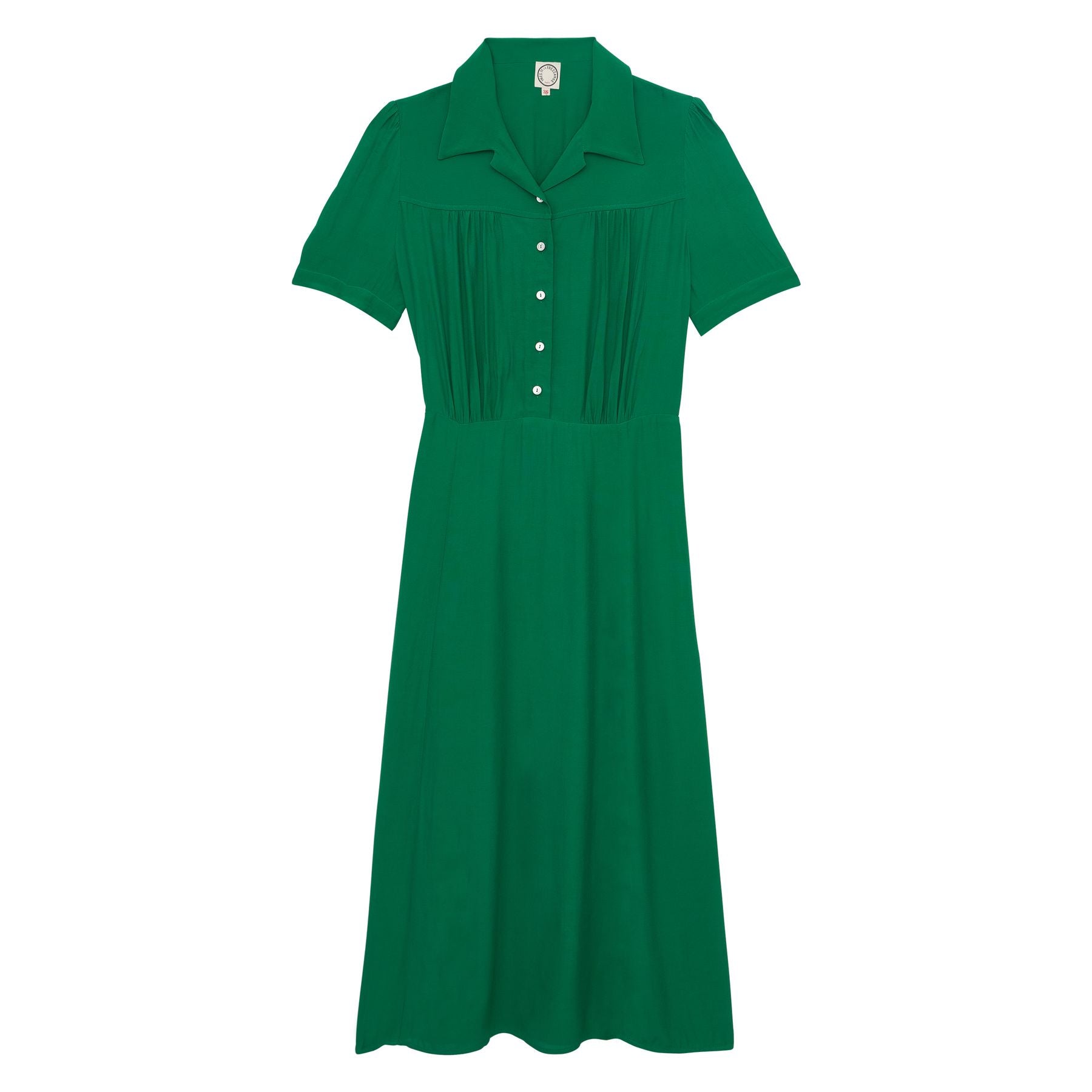 angele-green-dress-with-oak-leaf-motif