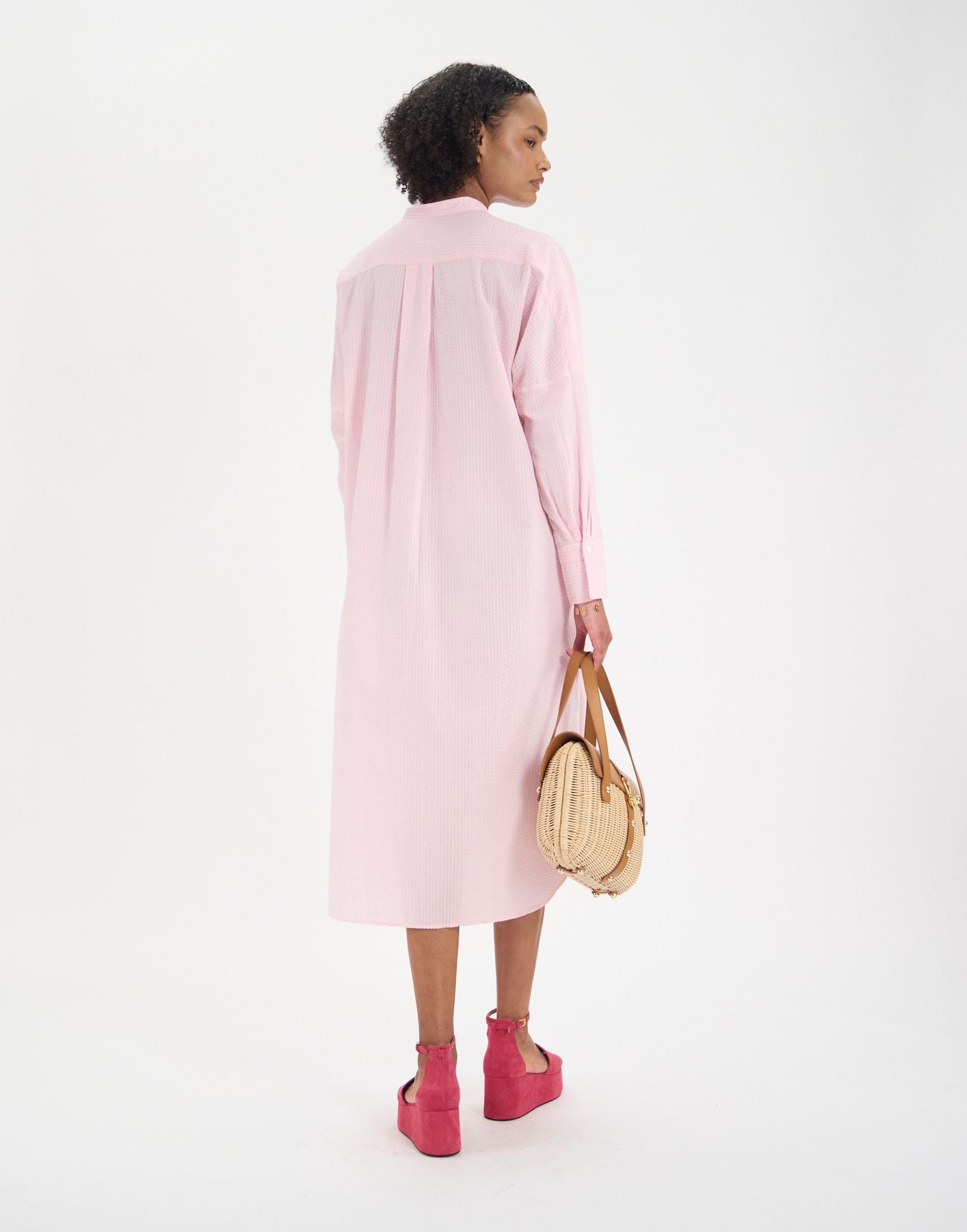 Vestido de algodón rosa para niño