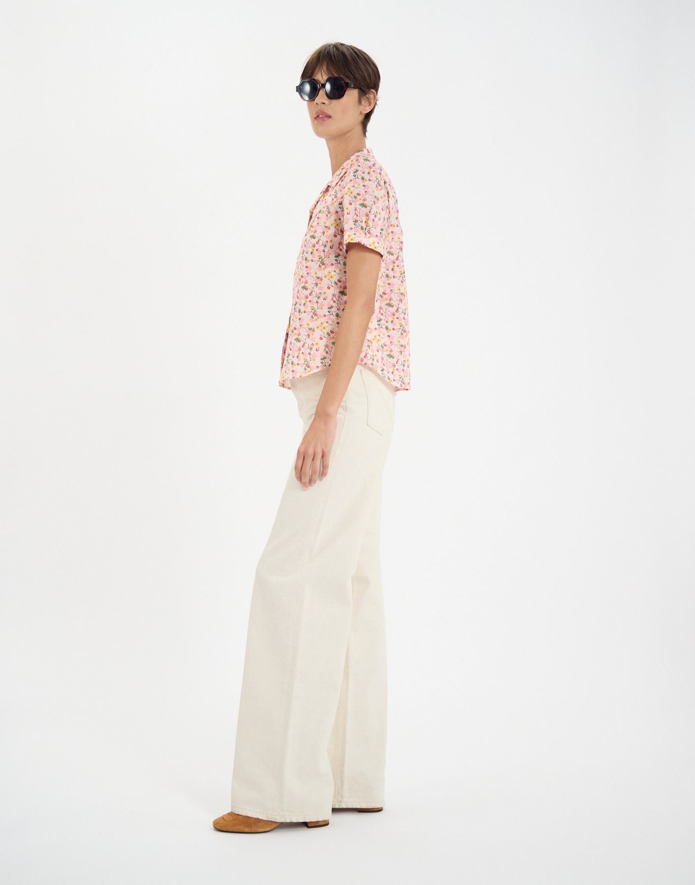 Camisa de algodón floral Constance