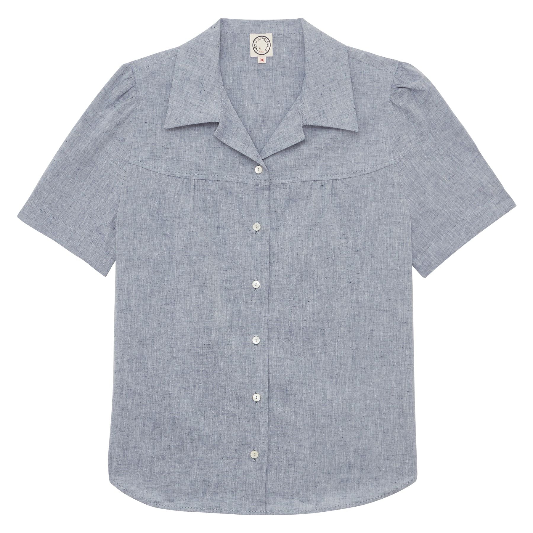 Hemd Constance aus Halbleinen in denimblau