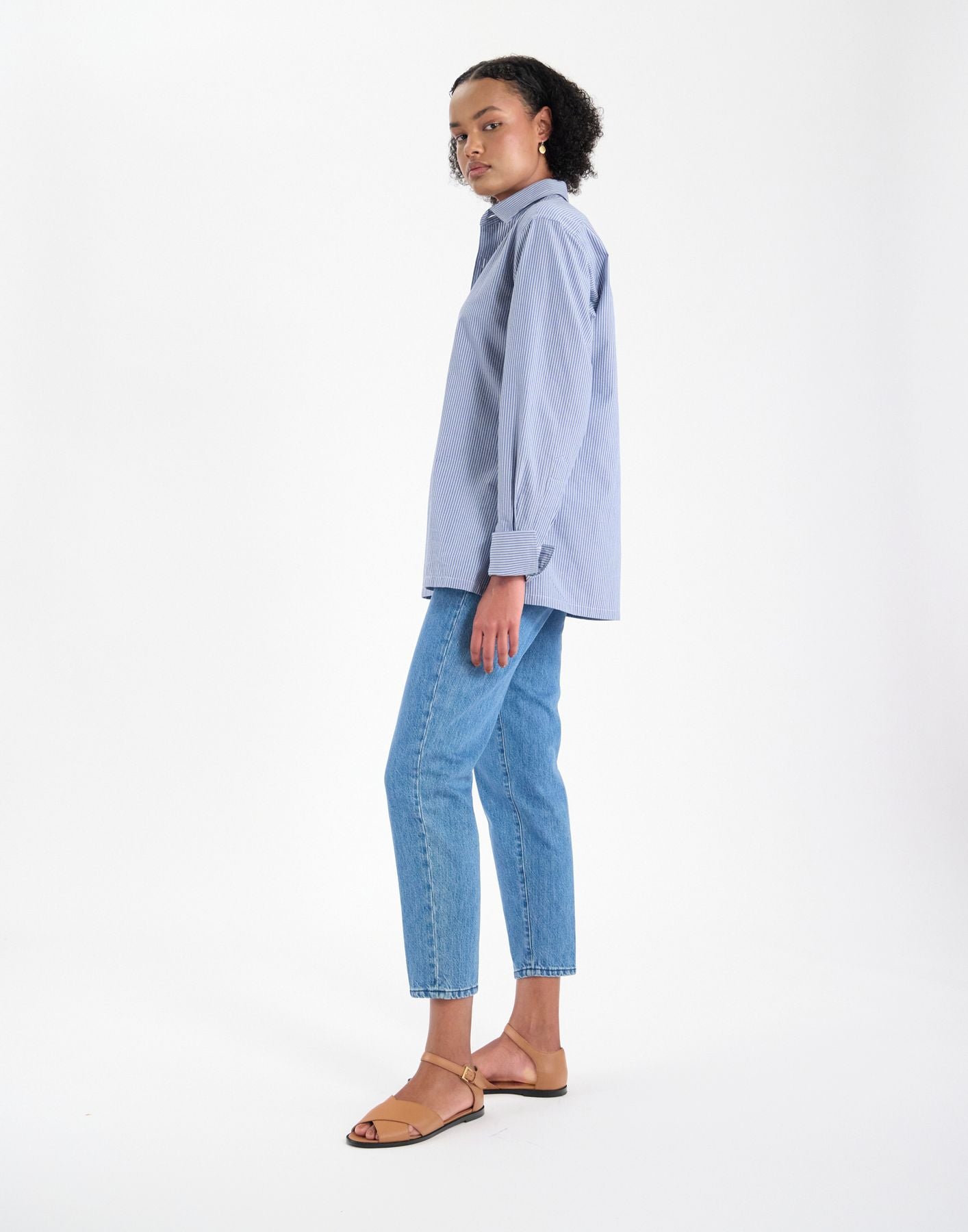Camisa de algodón azul Nova
