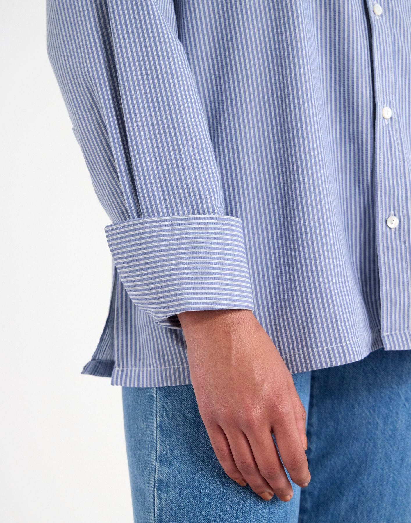 Camisa de algodón azul Nova