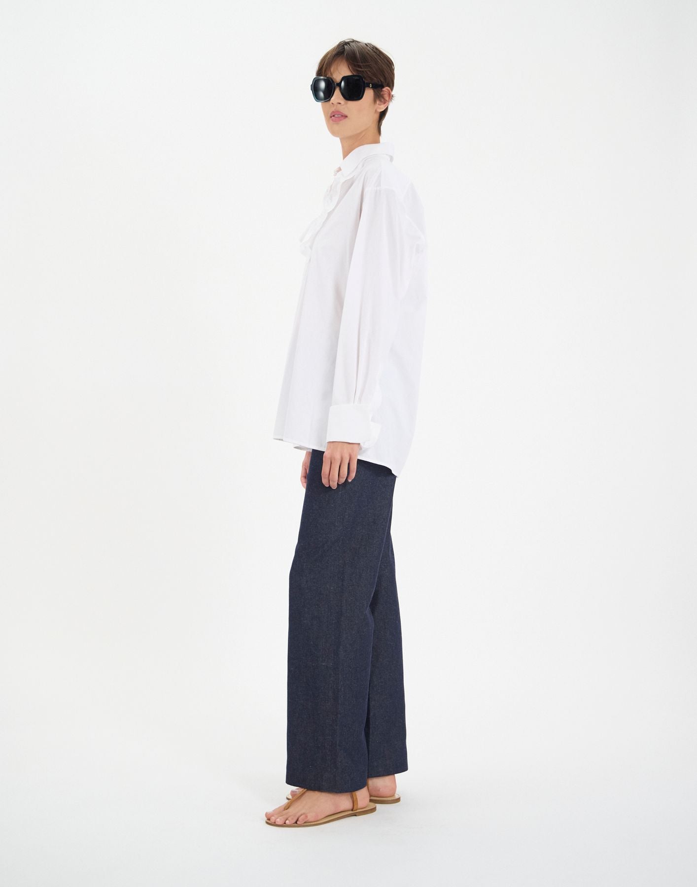 Ortiz camisa blanca de algodón