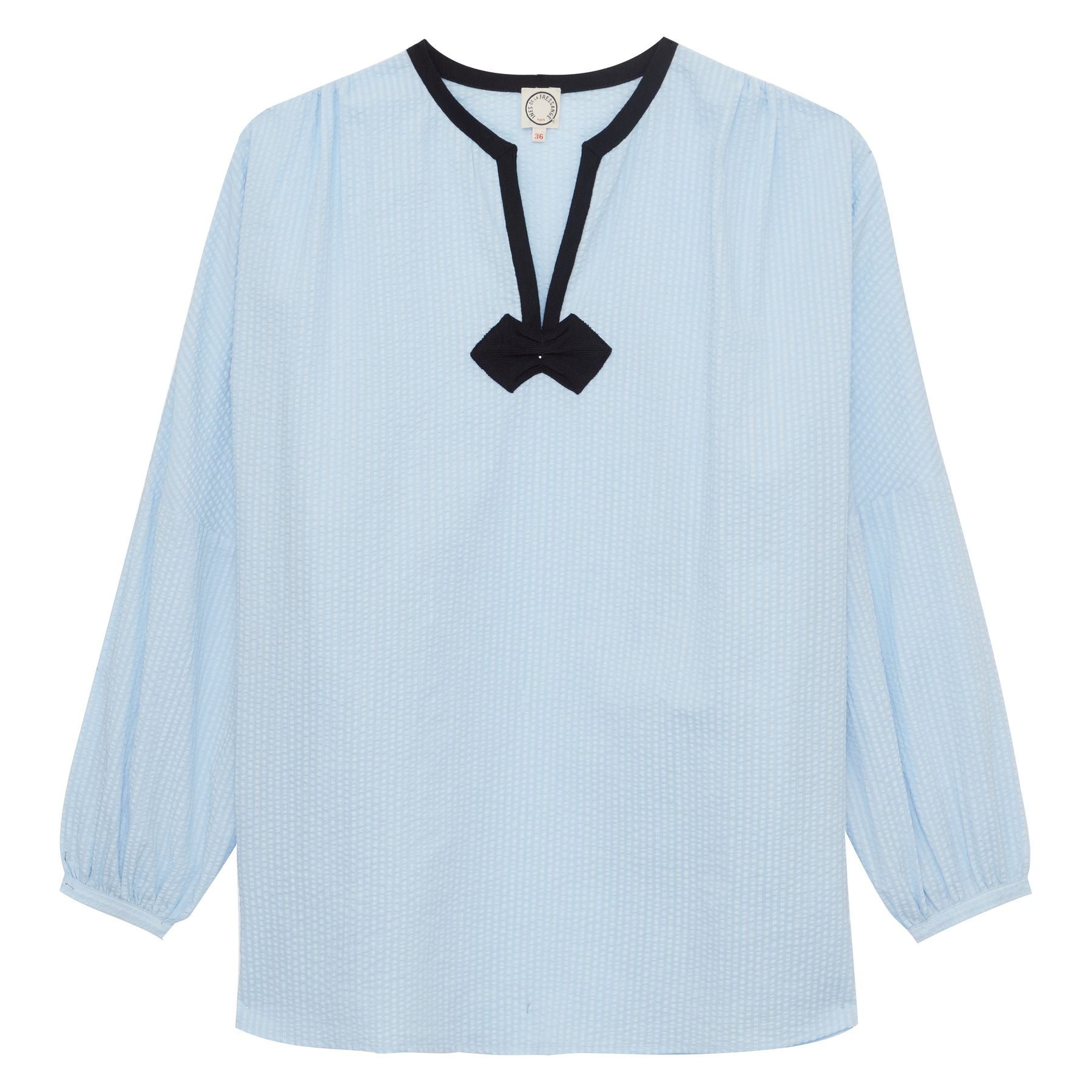 Top Ida in cotone azzurro