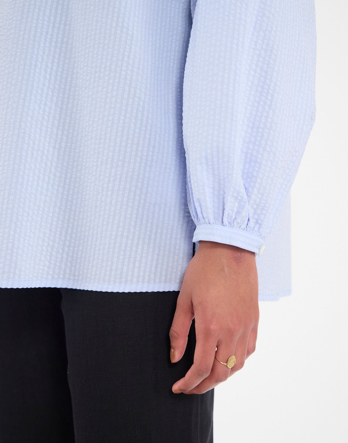 Top Ida in cotone azzurro