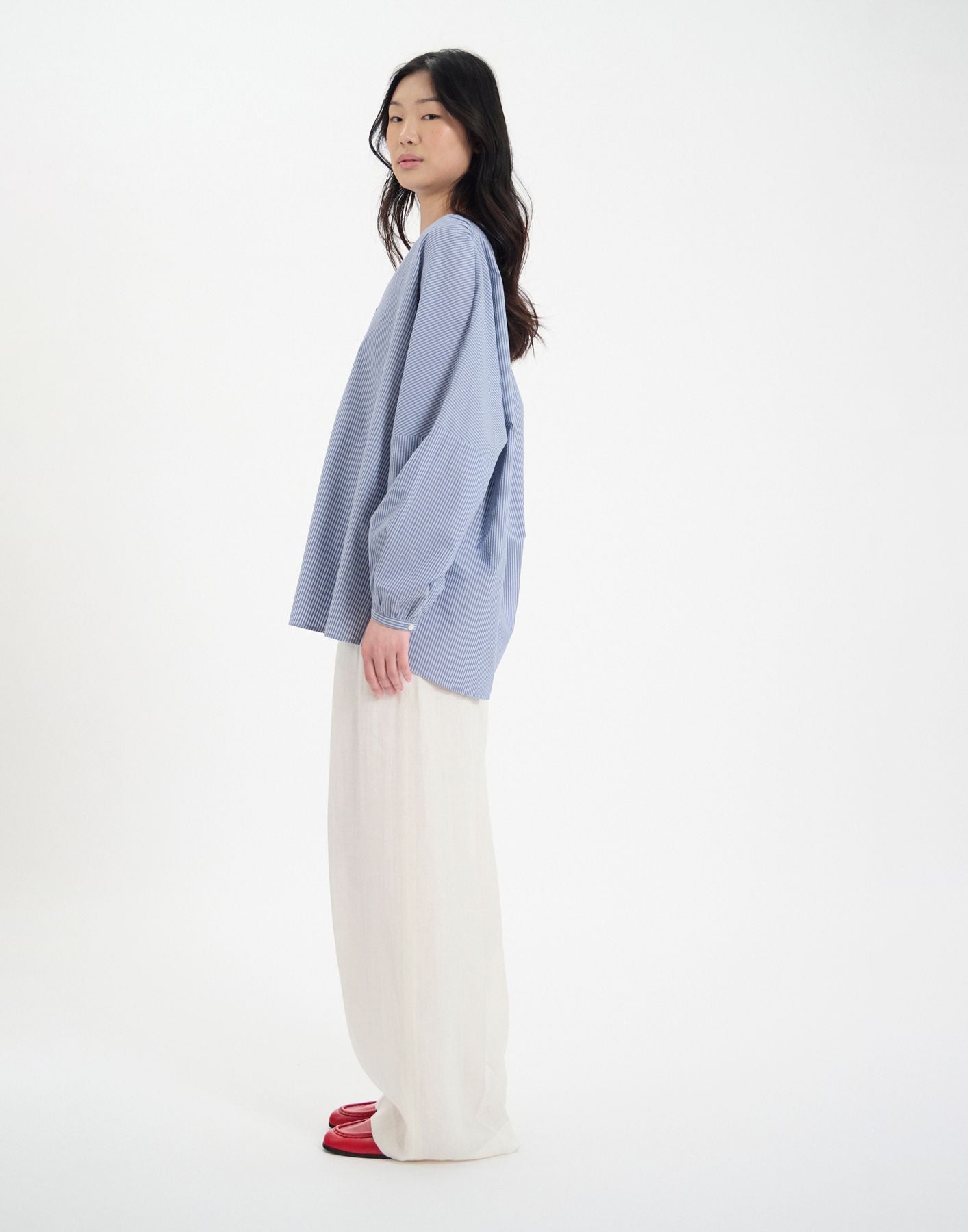 Top Ida in cotone blu