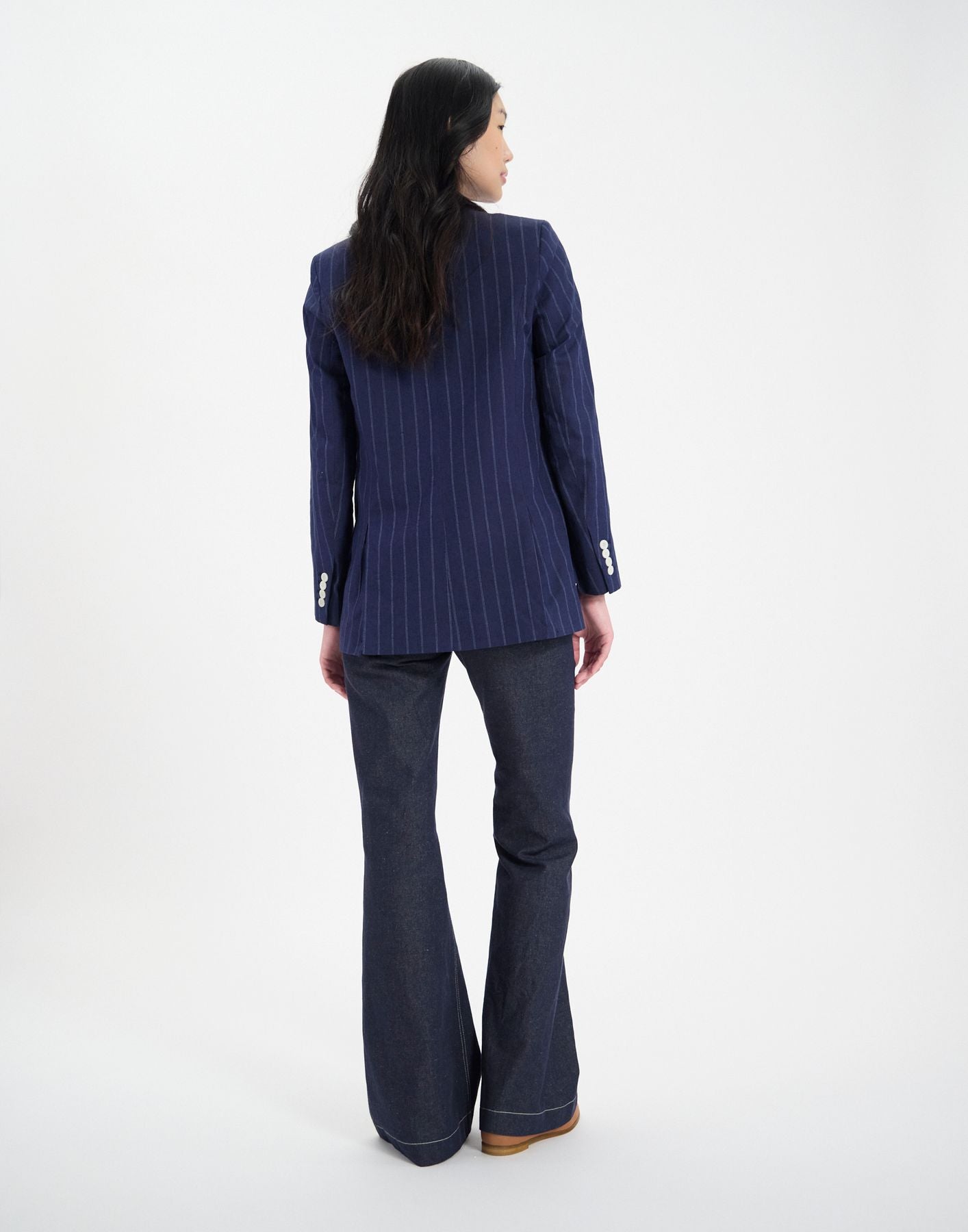 Chaqueta Bruna en mezcla de lino azul marino