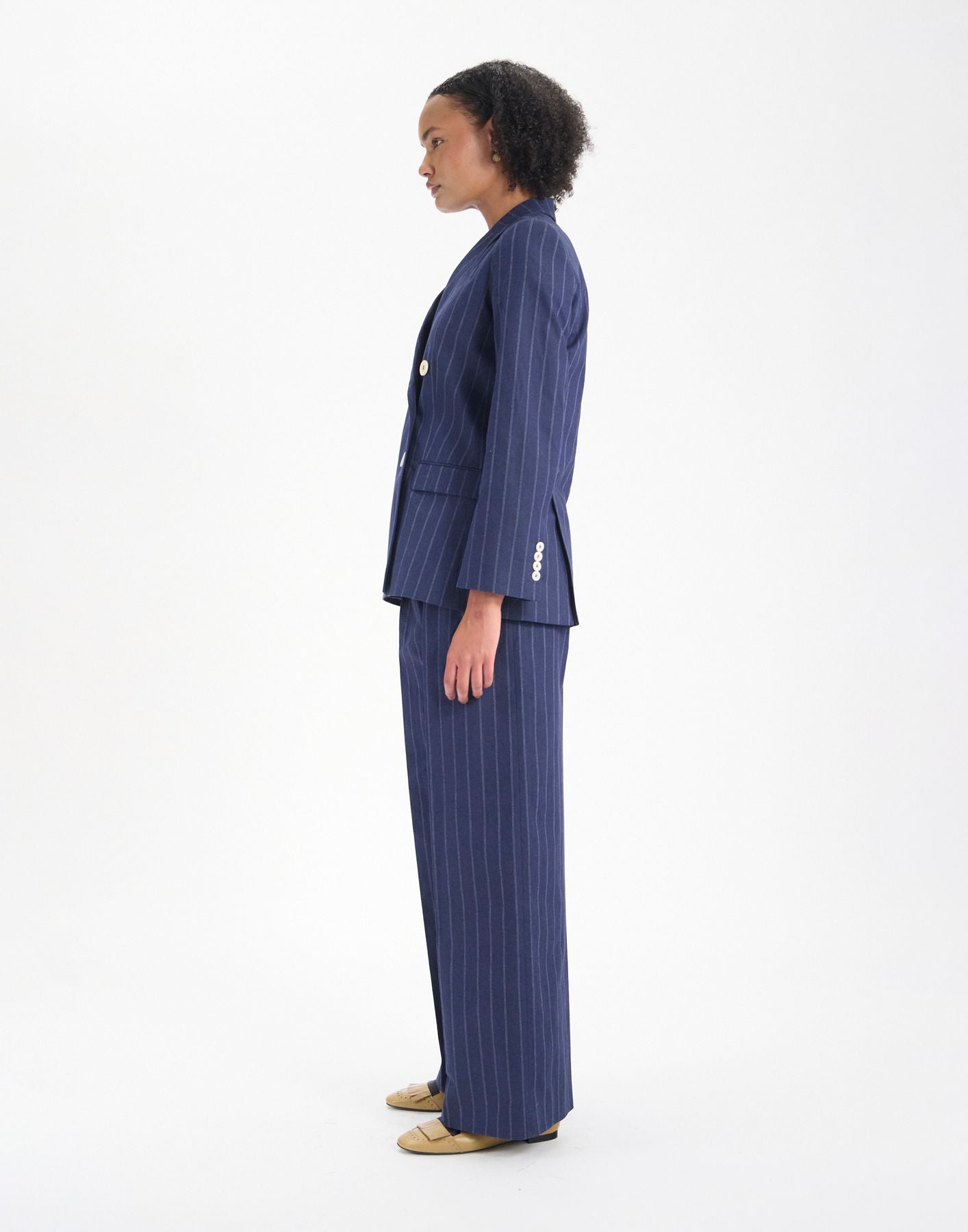 Ezio jacket in navy linen blend
