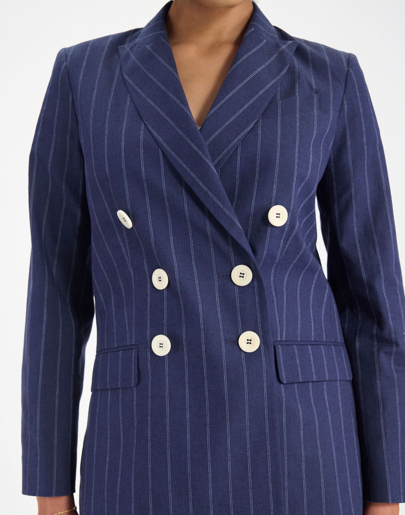 Ezio jacket in navy linen blend