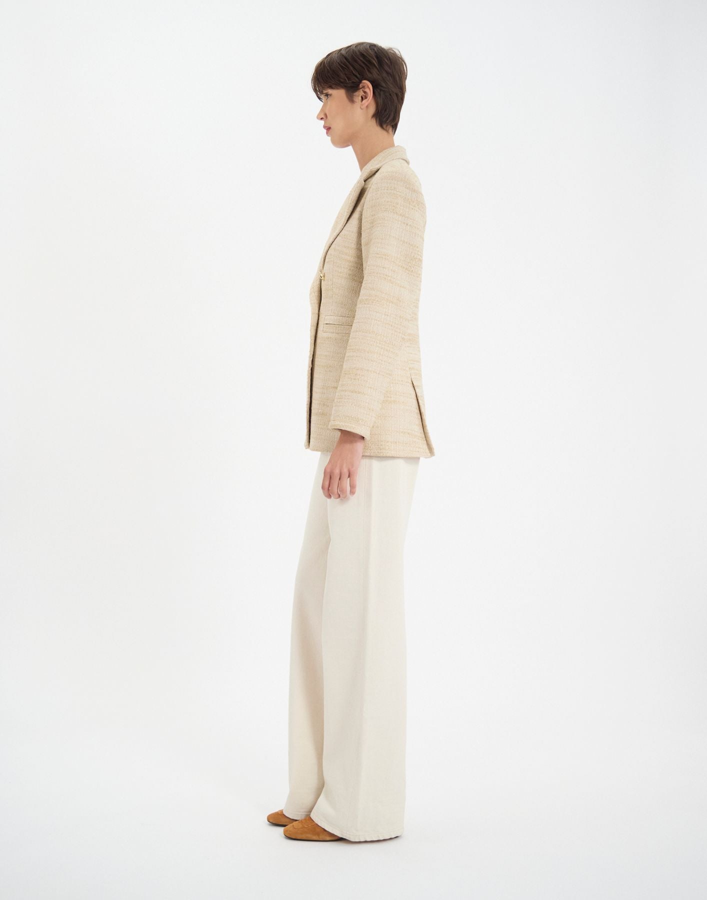 Bart jacket in sand cotton blend